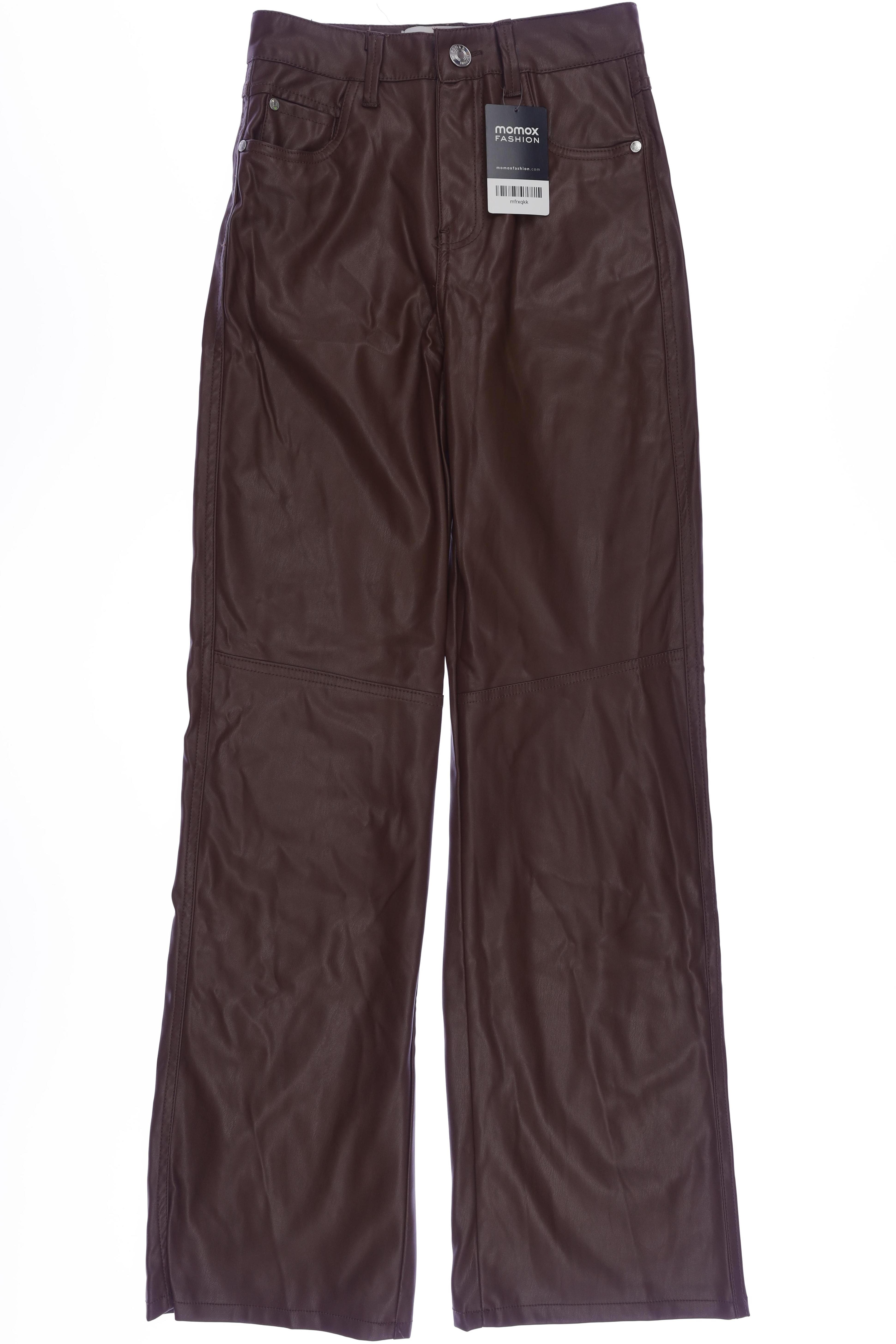 

bershka Damen Stoffhose, braun, Gr. 0