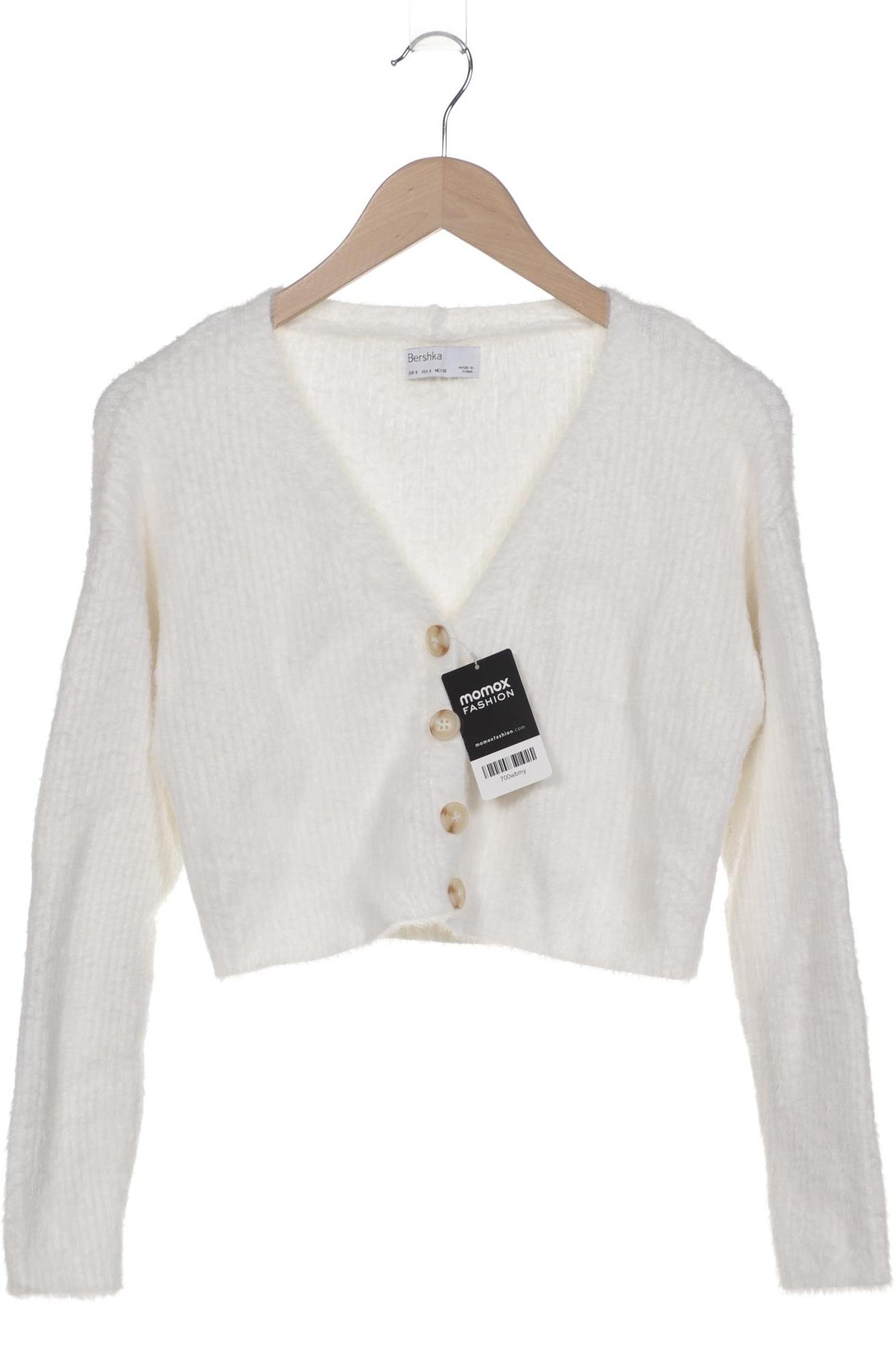 

bershka Damen Strickjacke, weiß, Gr. 36