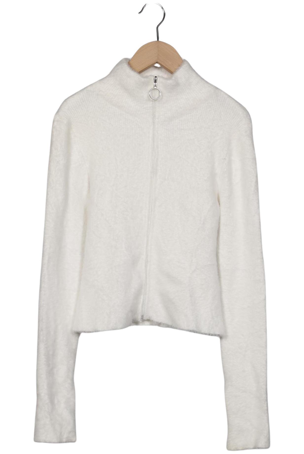 

bershka Damen Strickjacke, weiß, Gr. 38