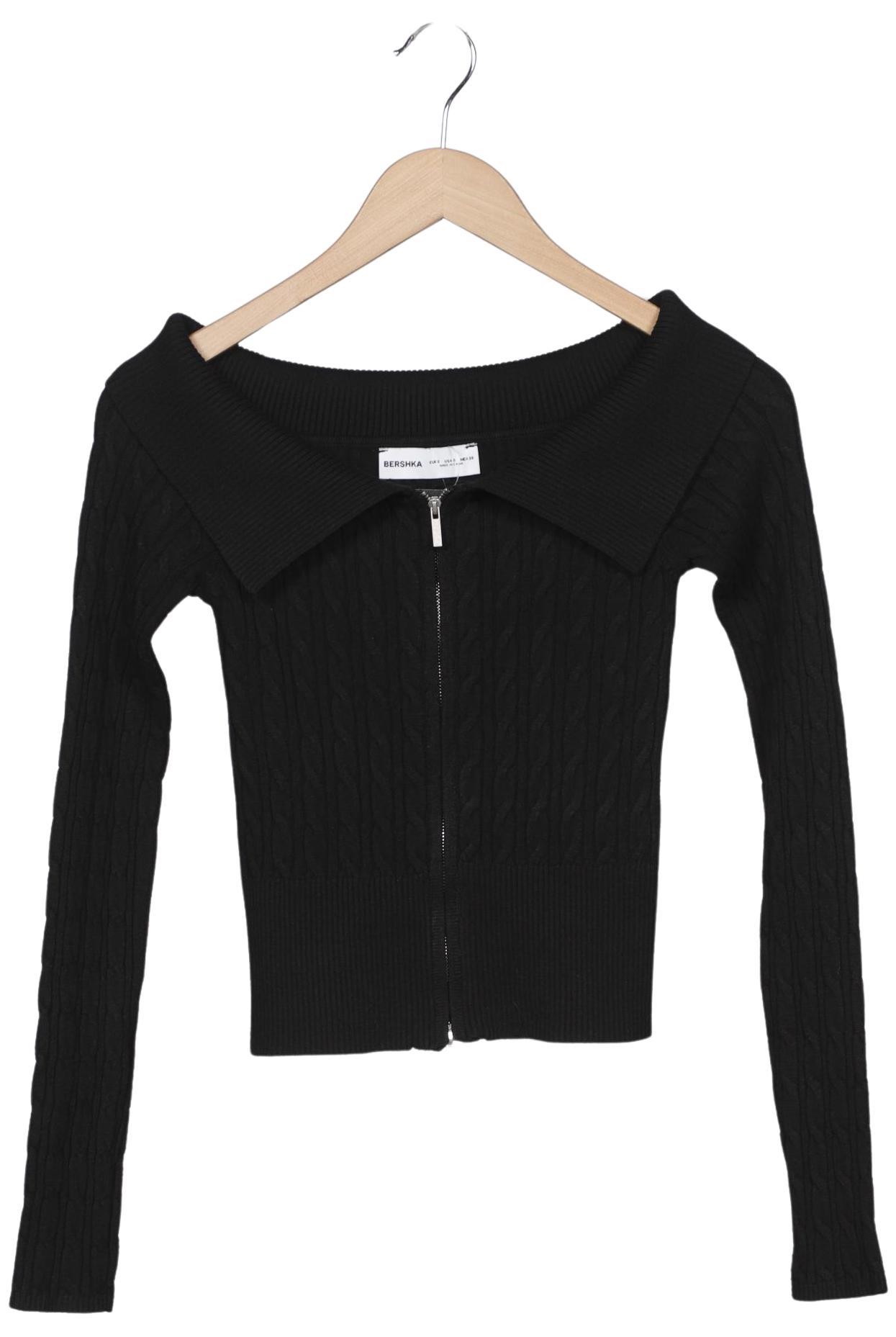 

bershka Damen Strickjacke, schwarz, Gr. 36