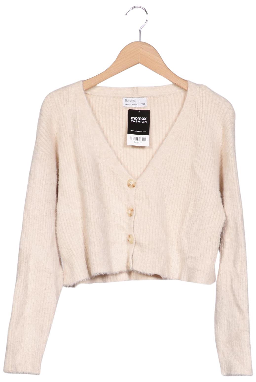 

bershka Damen Strickjacke, cremeweiß, Gr. 38
