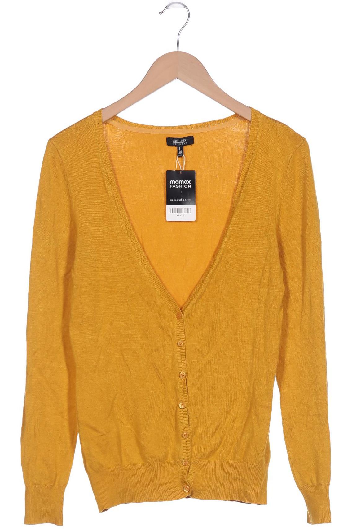 

bershka Damen Strickjacke, gelb, Gr. 42