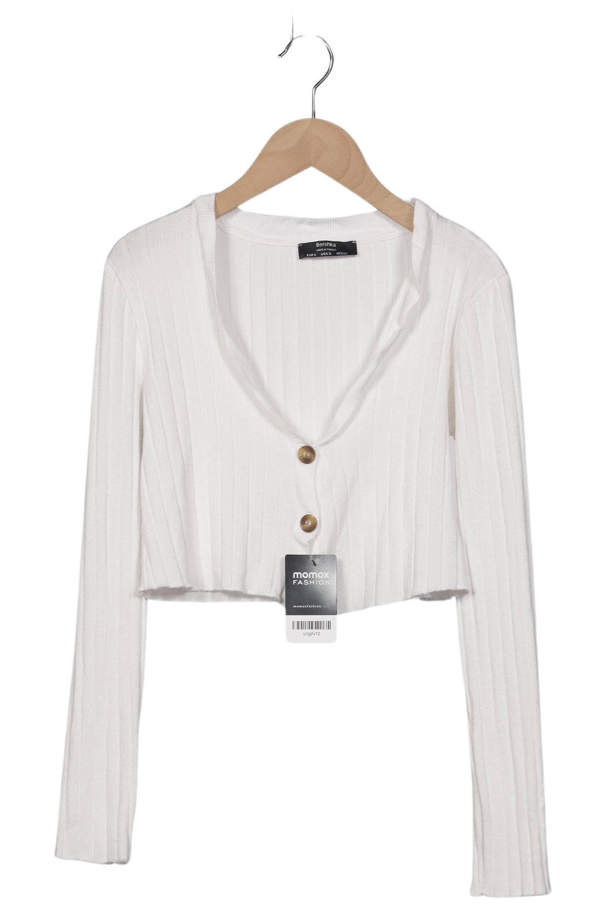 

bershka Damen Strickjacke, weiß, Gr. 36