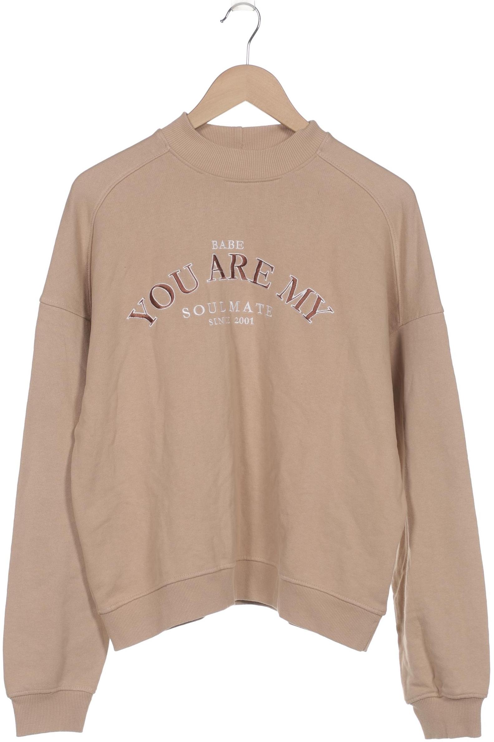 

bershka Damen Sweatshirt, beige, Gr. 36