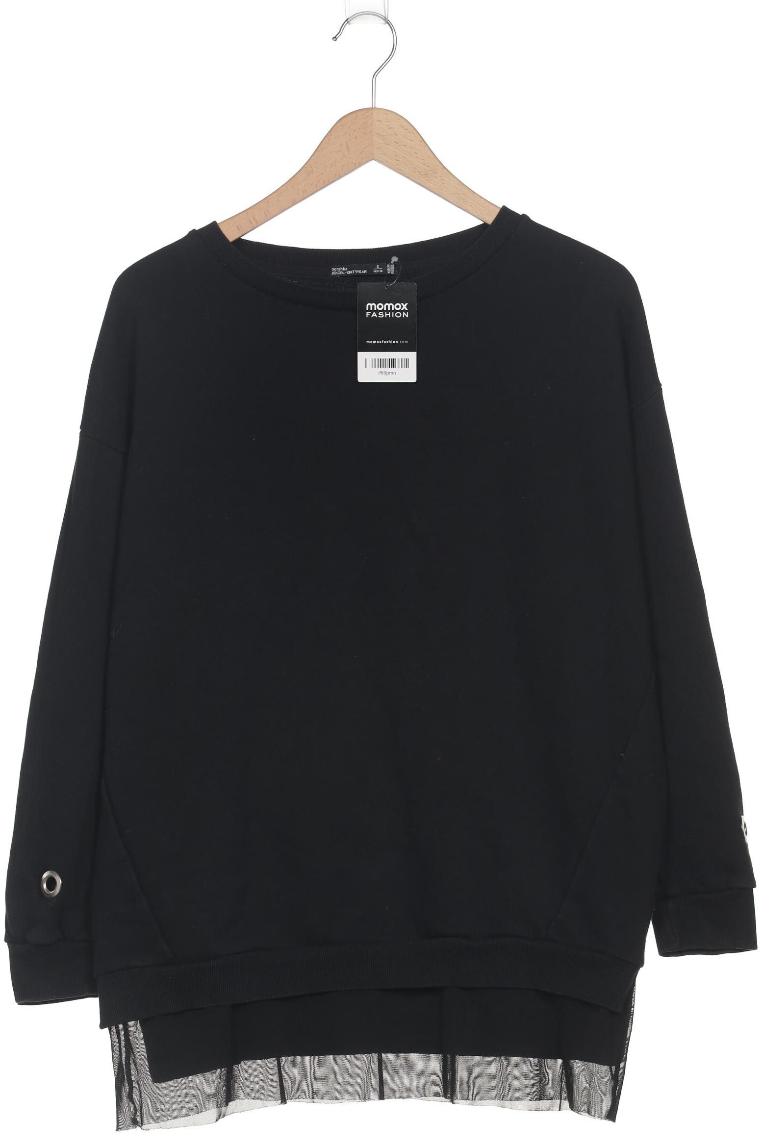 

bershka Damen Sweatshirt, schwarz, Gr. 36