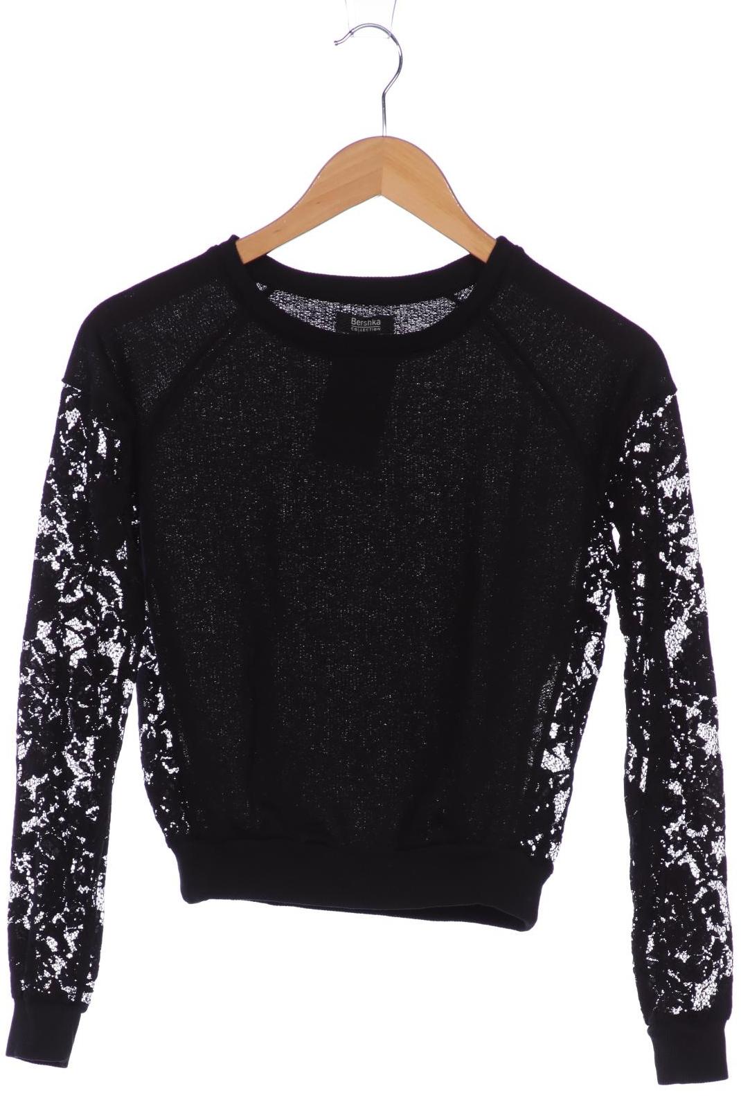 

bershka Damen Sweatshirt, schwarz, Gr. 34