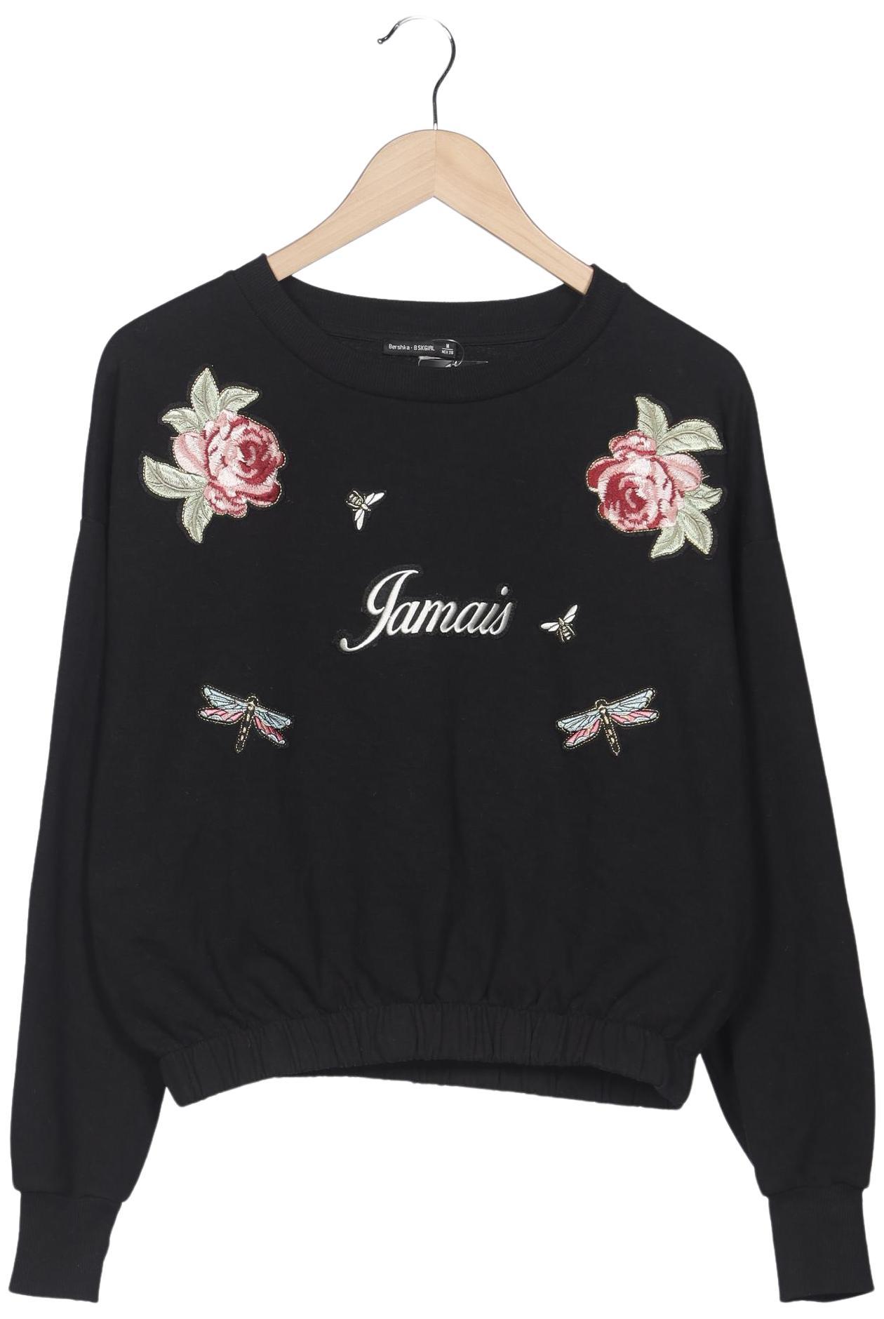 

bershka Damen Sweatshirt, schwarz, Gr. 38