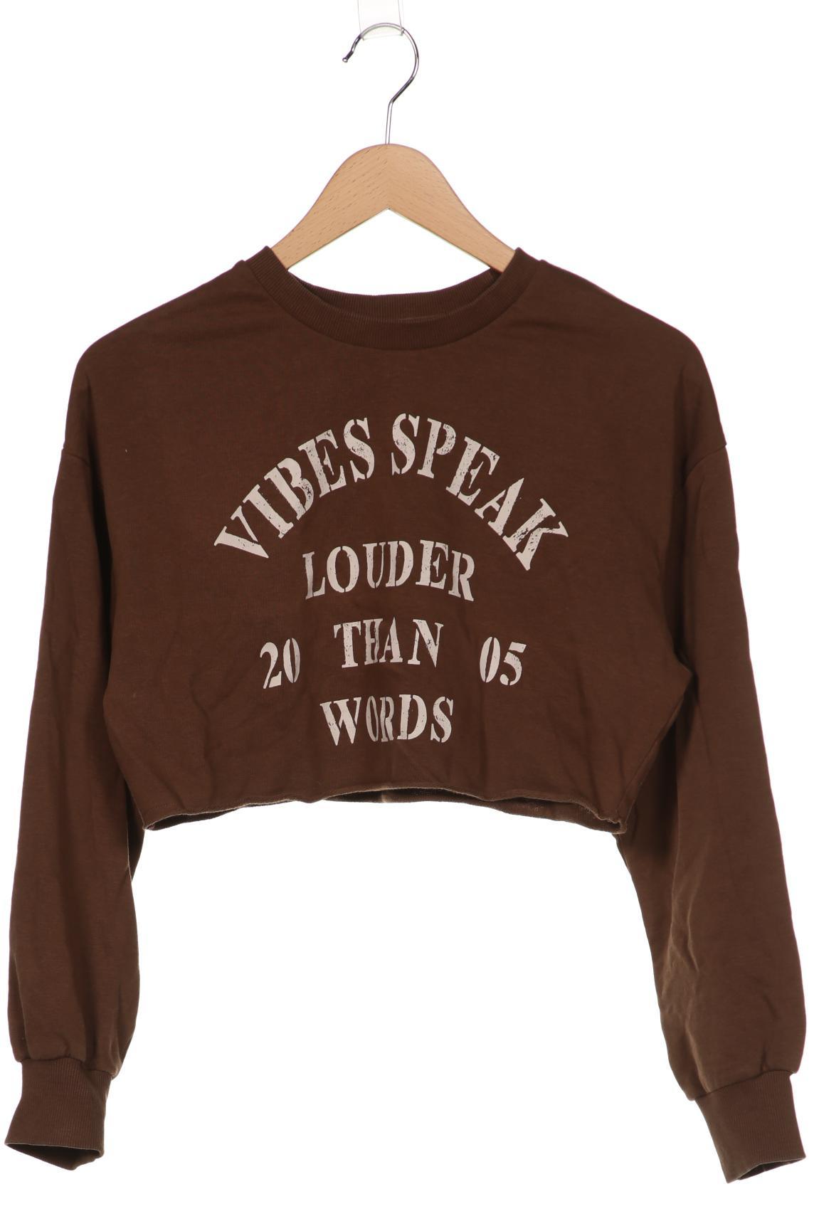 

bershka Damen Sweatshirt, braun, Gr. 34