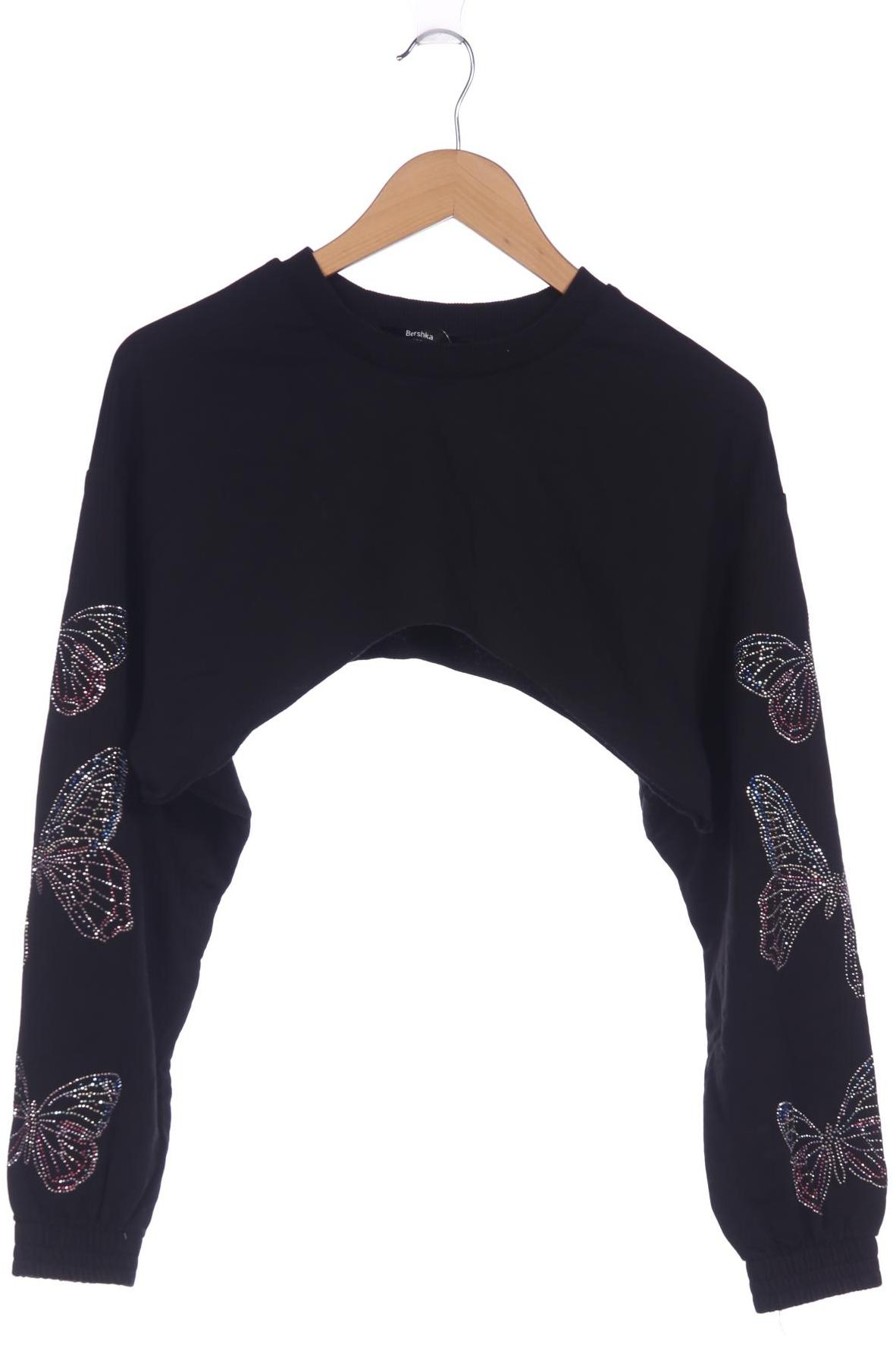 

bershka Damen Sweatshirt, schwarz, Gr. 36