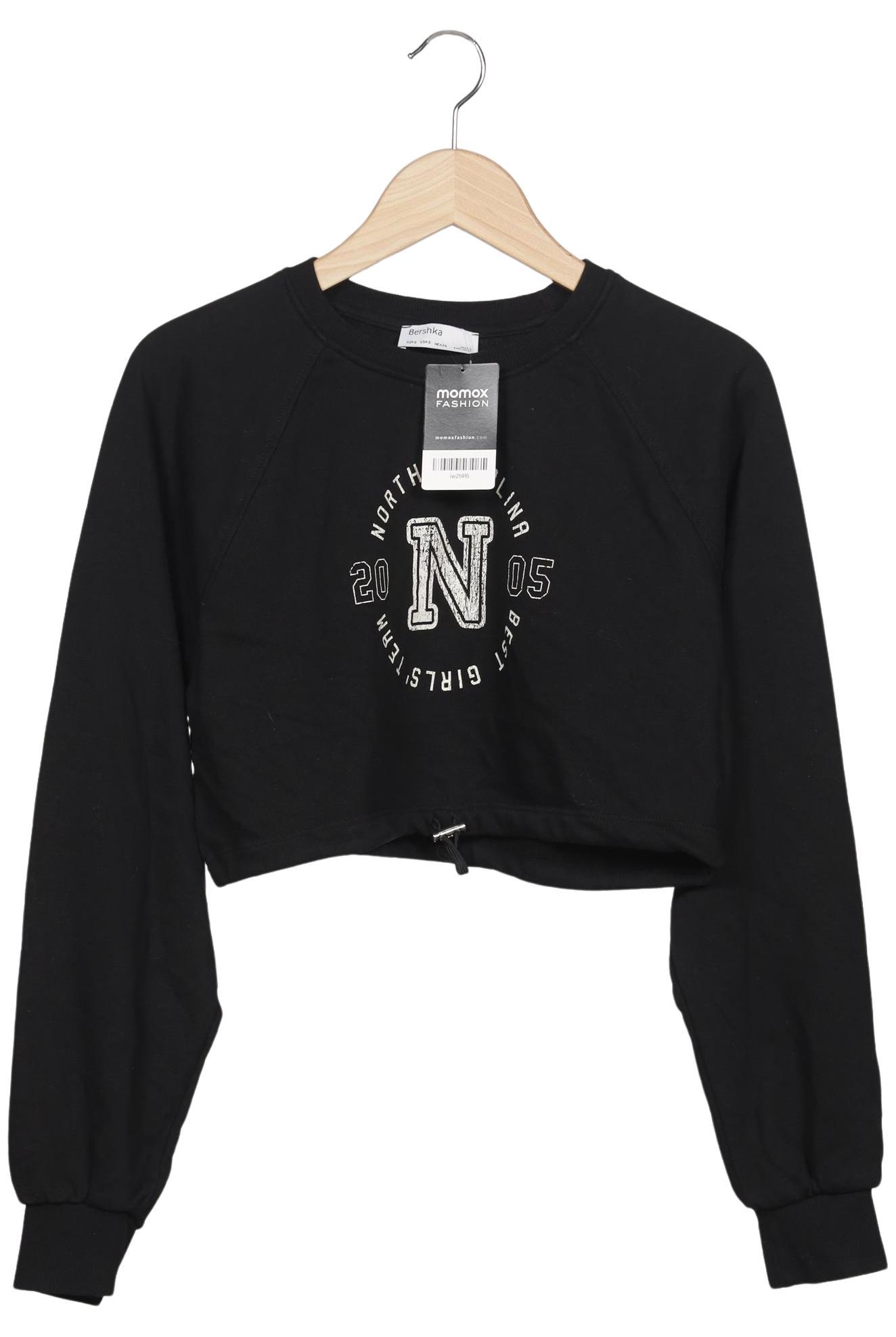 

bershka Damen Sweatshirt, schwarz, Gr. 36