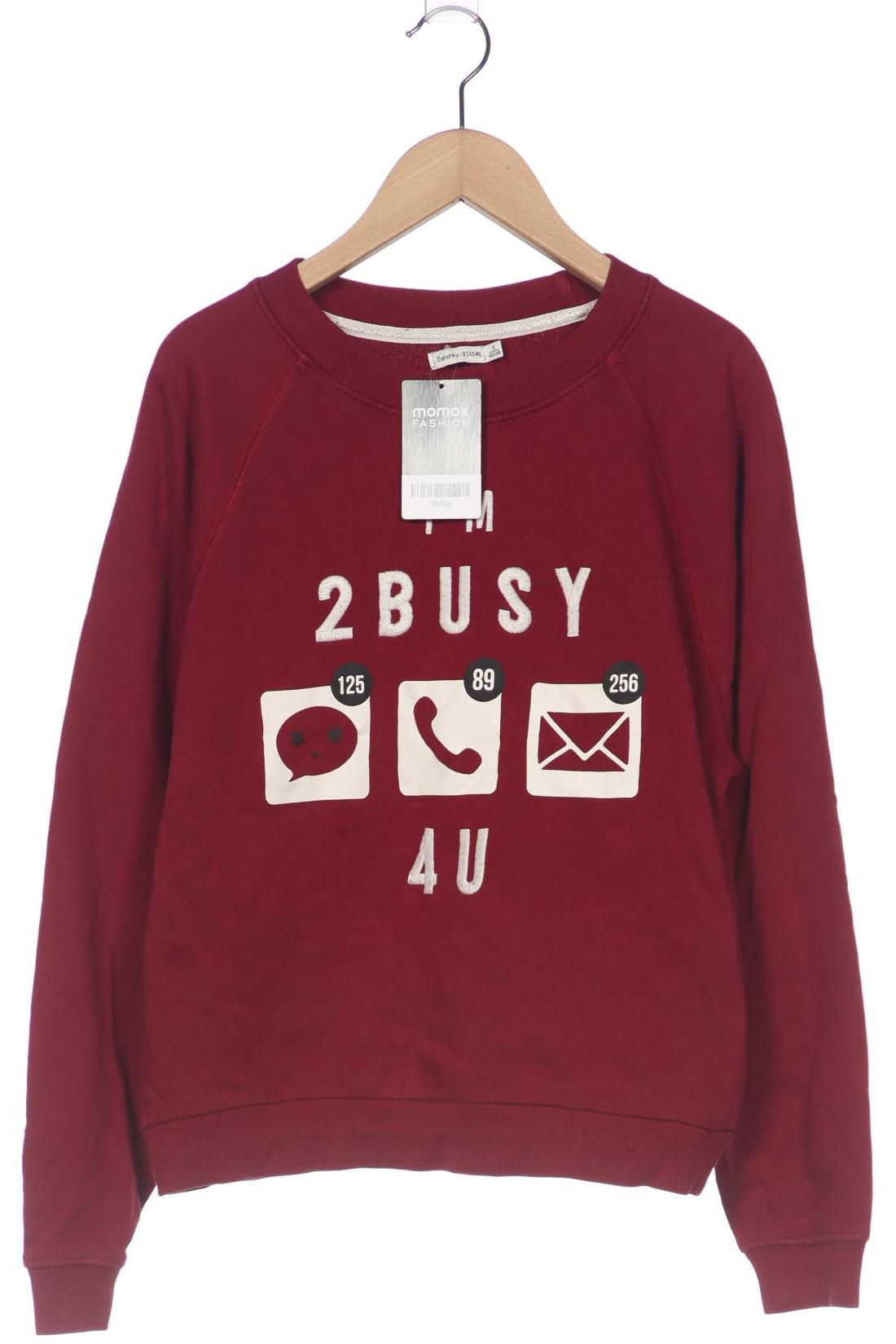 

bershka Damen Sweatshirt, bordeaux, Gr. 36