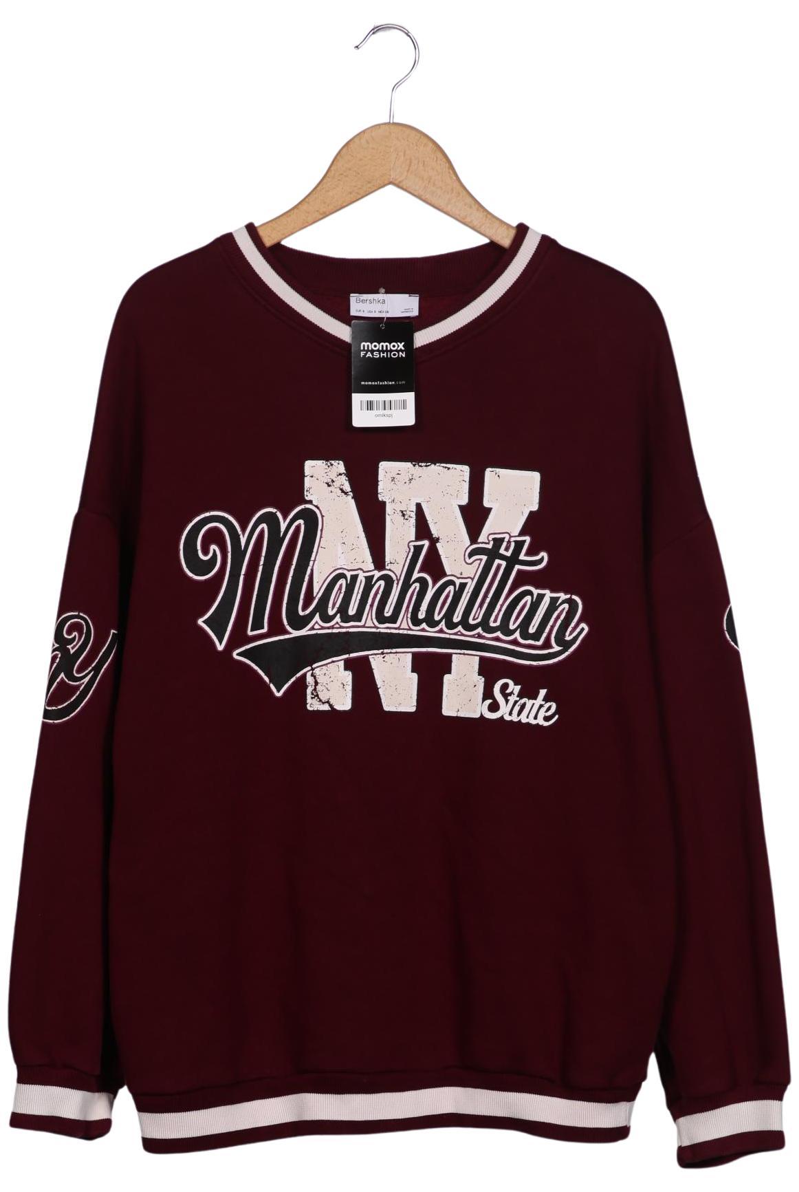 

bershka Damen Sweatshirt, bordeaux, Gr. 36