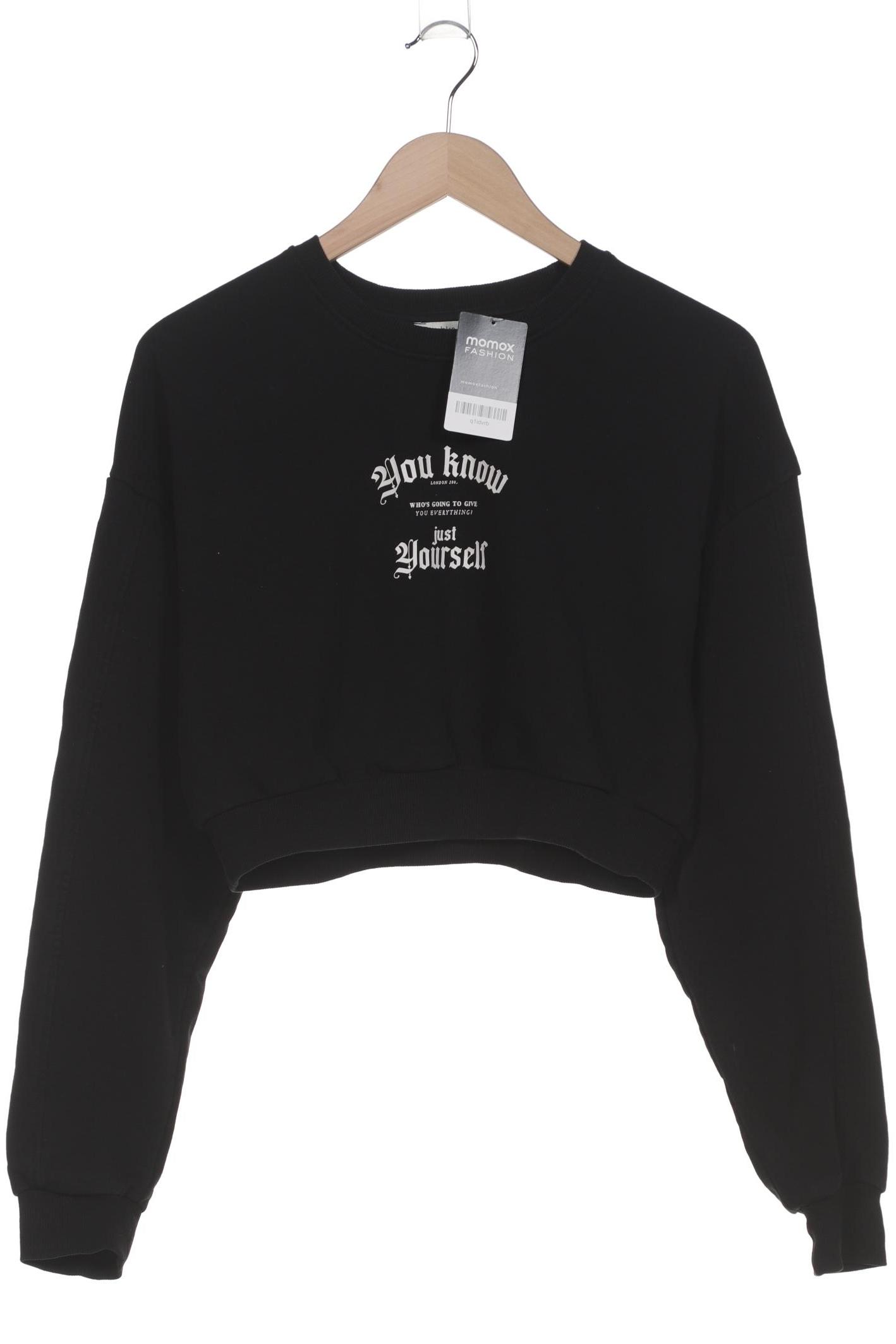 

bershka Damen Sweatshirt, schwarz, Gr. 38