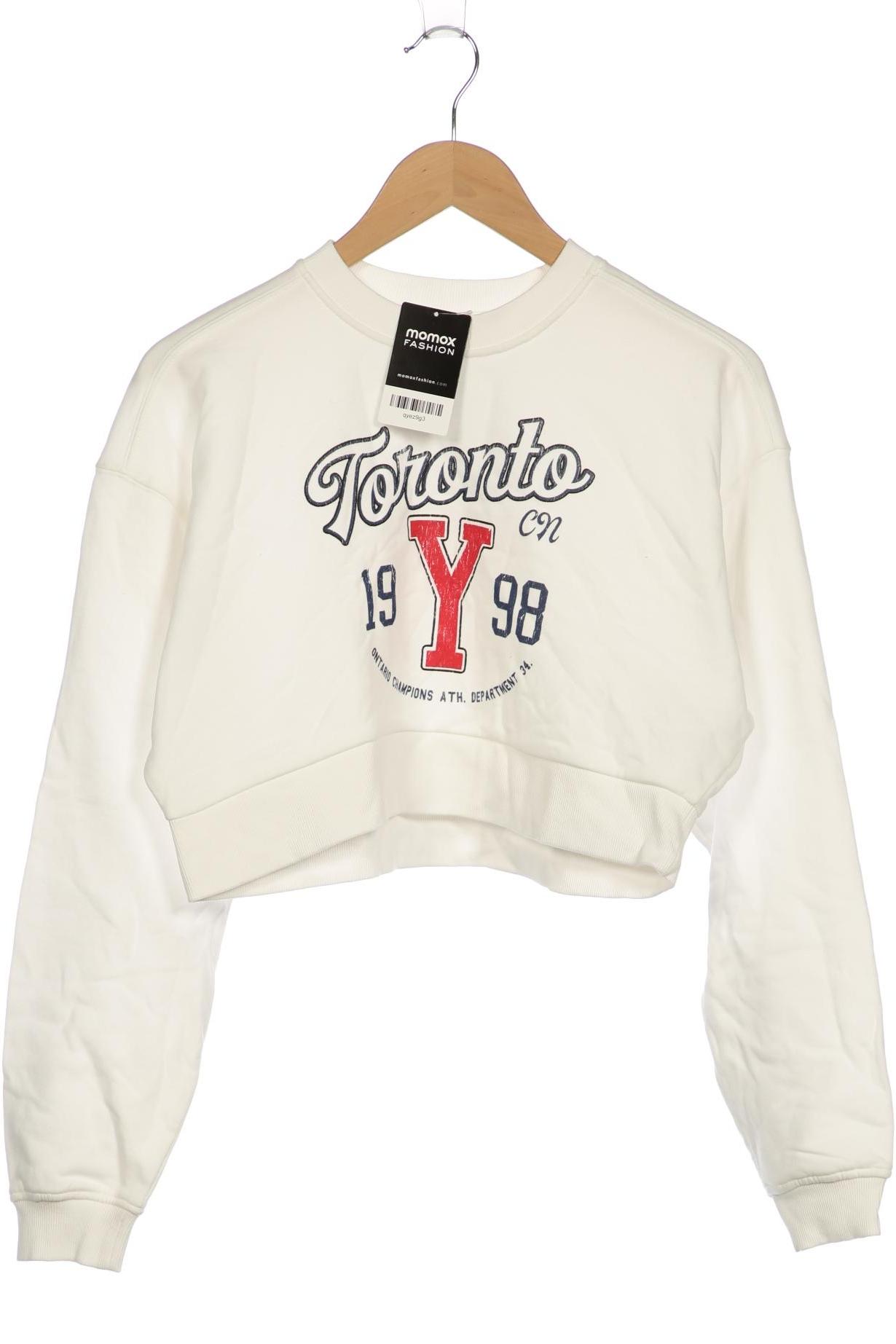 

bershka Damen Sweatshirt, weiß, Gr. 34