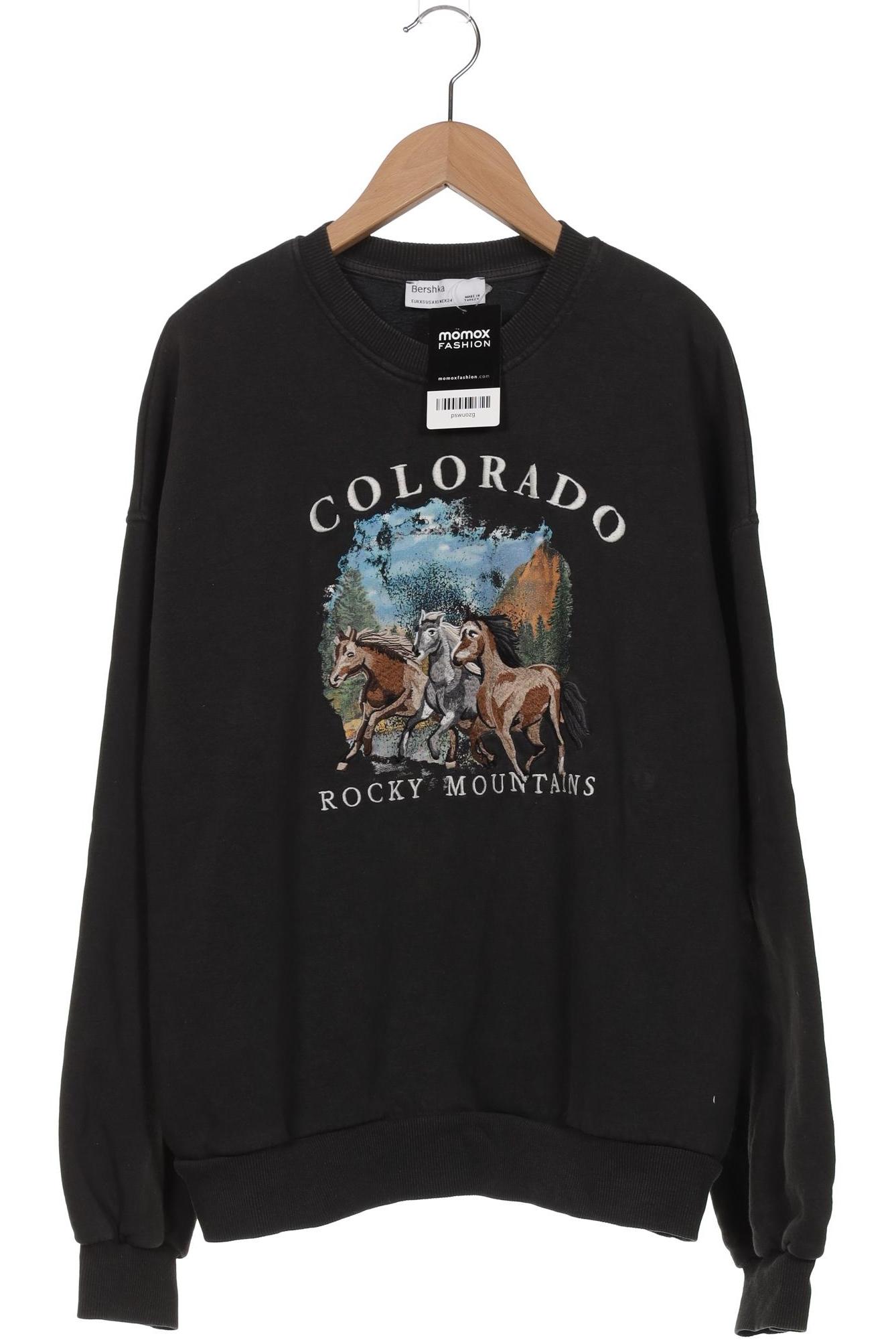 

bershka Damen Sweatshirt, schwarz, Gr. 34