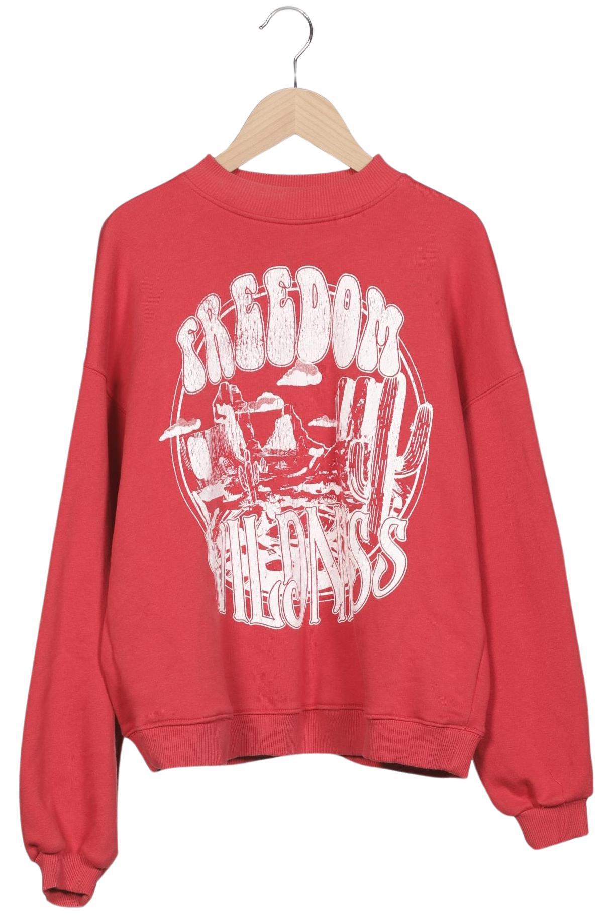 

bershka Damen Sweatshirt, rot, Gr. 34