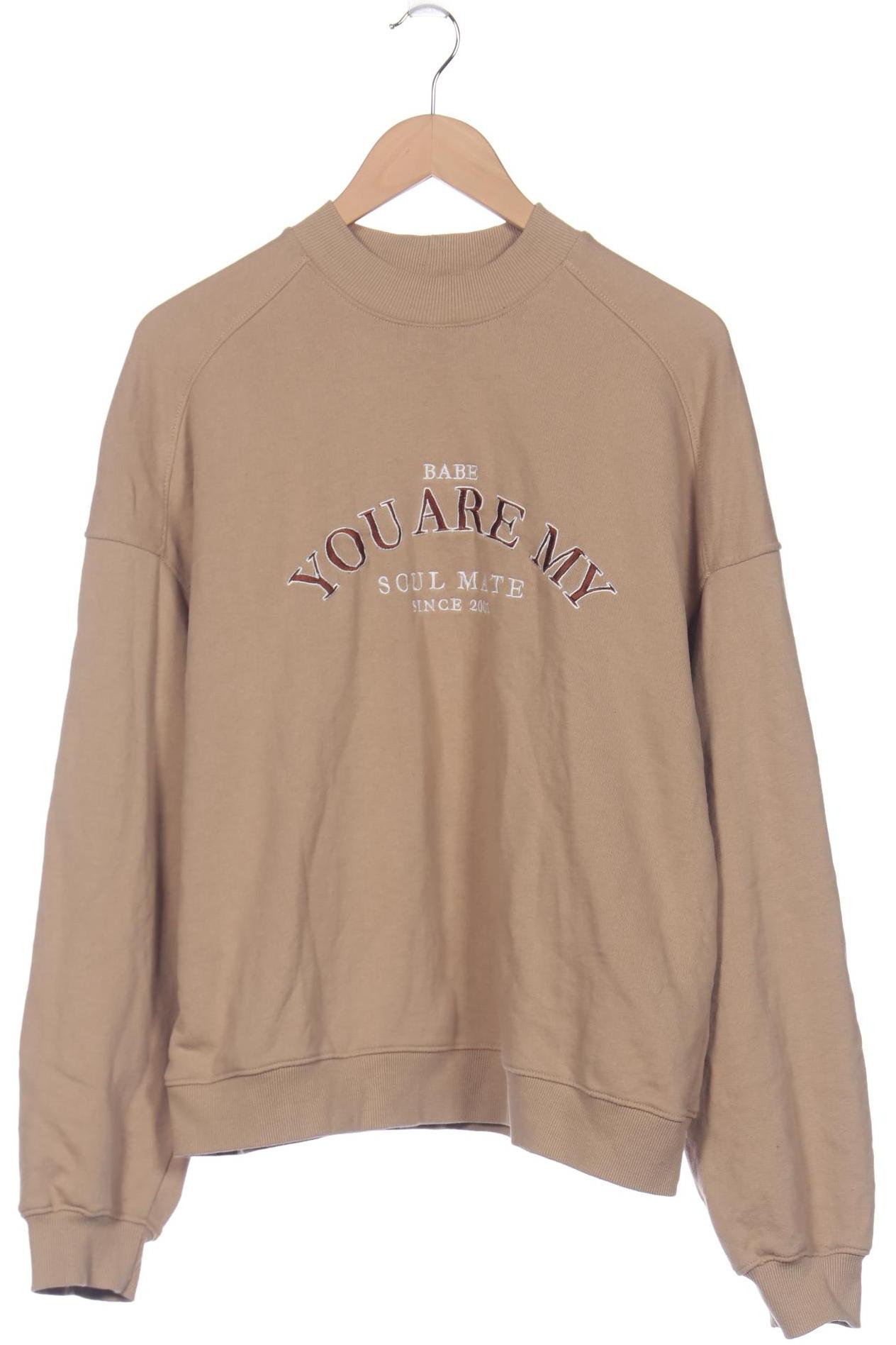

bershka Damen Sweatshirt, beige, Gr. 38