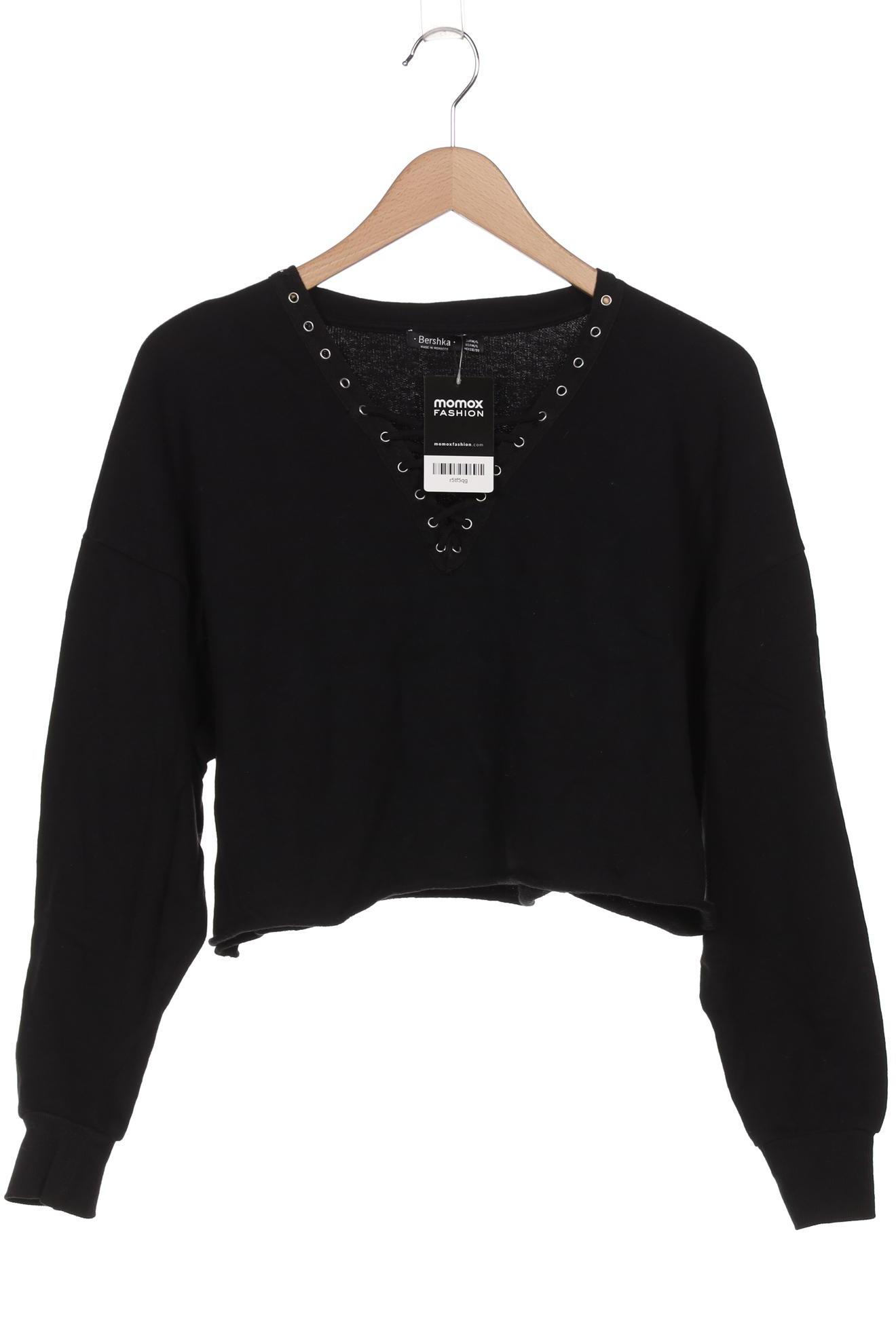 

bershka Damen Sweatshirt, schwarz, Gr. 38
