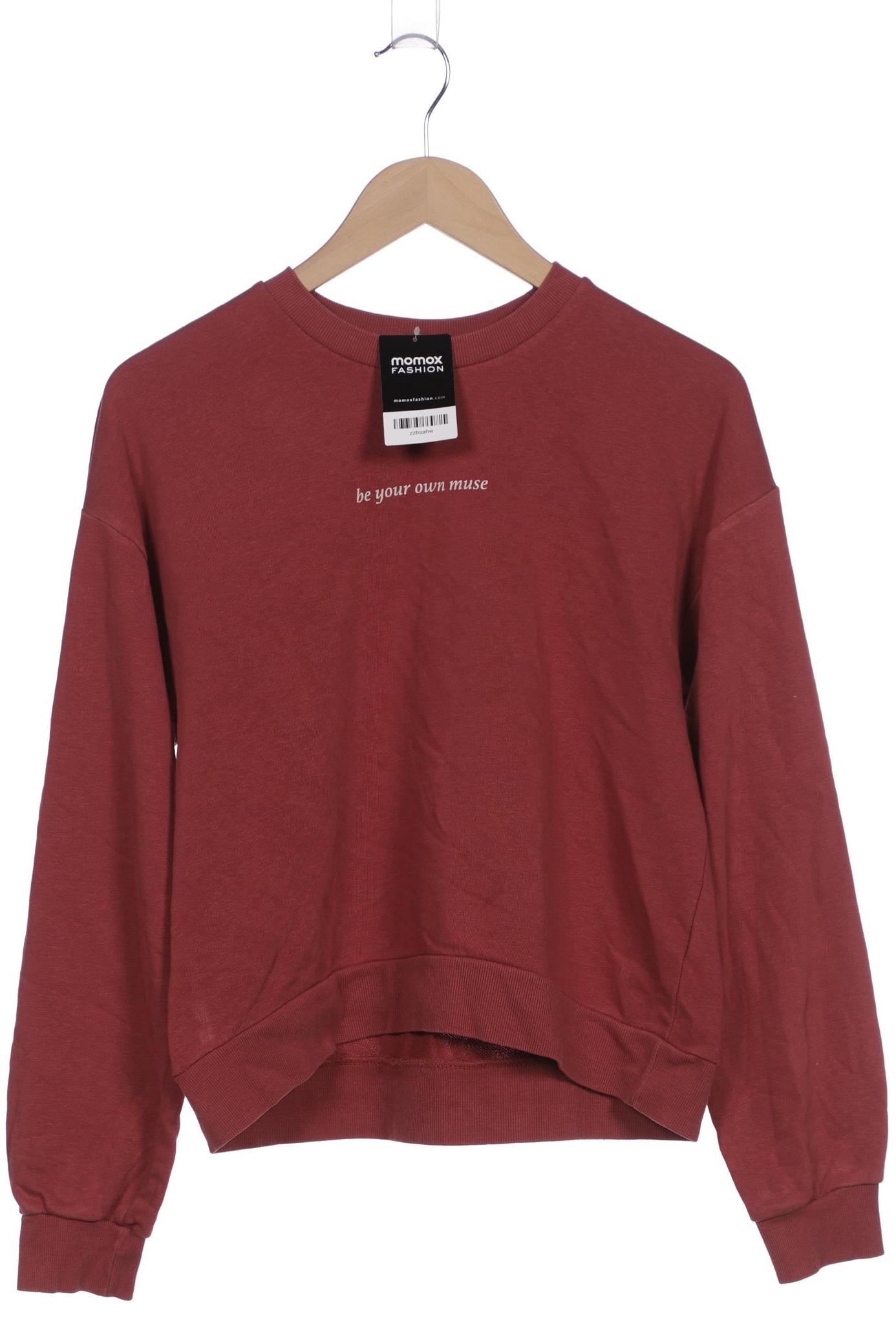 

bershka Damen Sweatshirt, bordeaux, Gr. 36