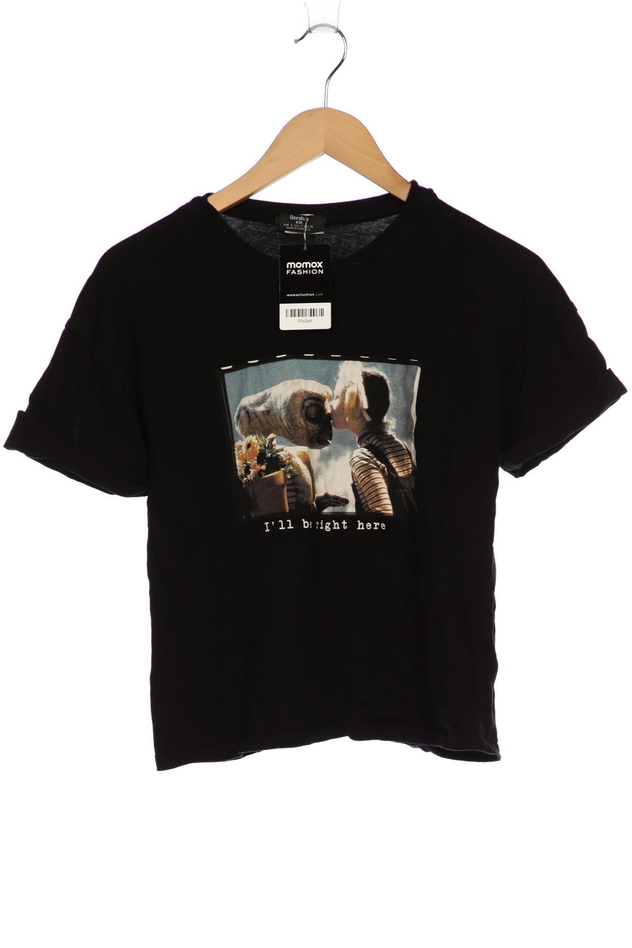 

bershka Damen T-Shirt, schwarz, Gr. 36