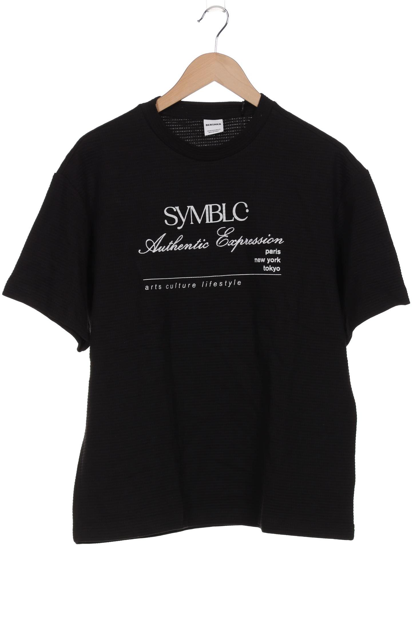

bershka Damen T-Shirt, schwarz, Gr. 38