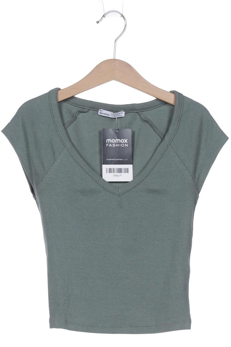 

bershka Damen T-Shirt, grün, Gr. 34