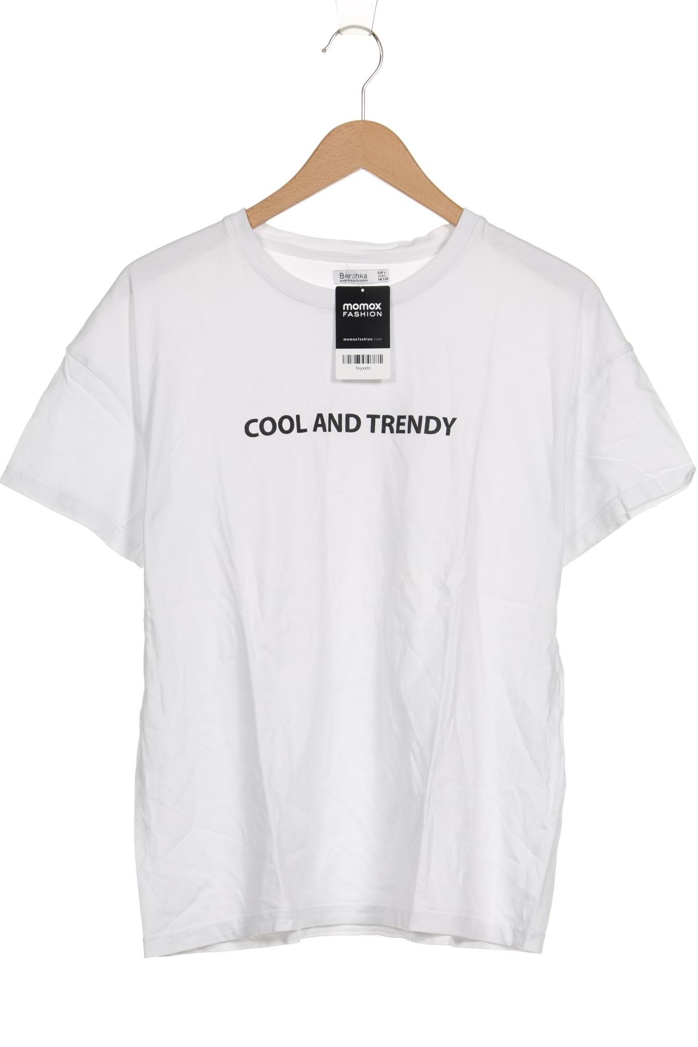 

bershka Damen T-Shirt, weiß, Gr. 42