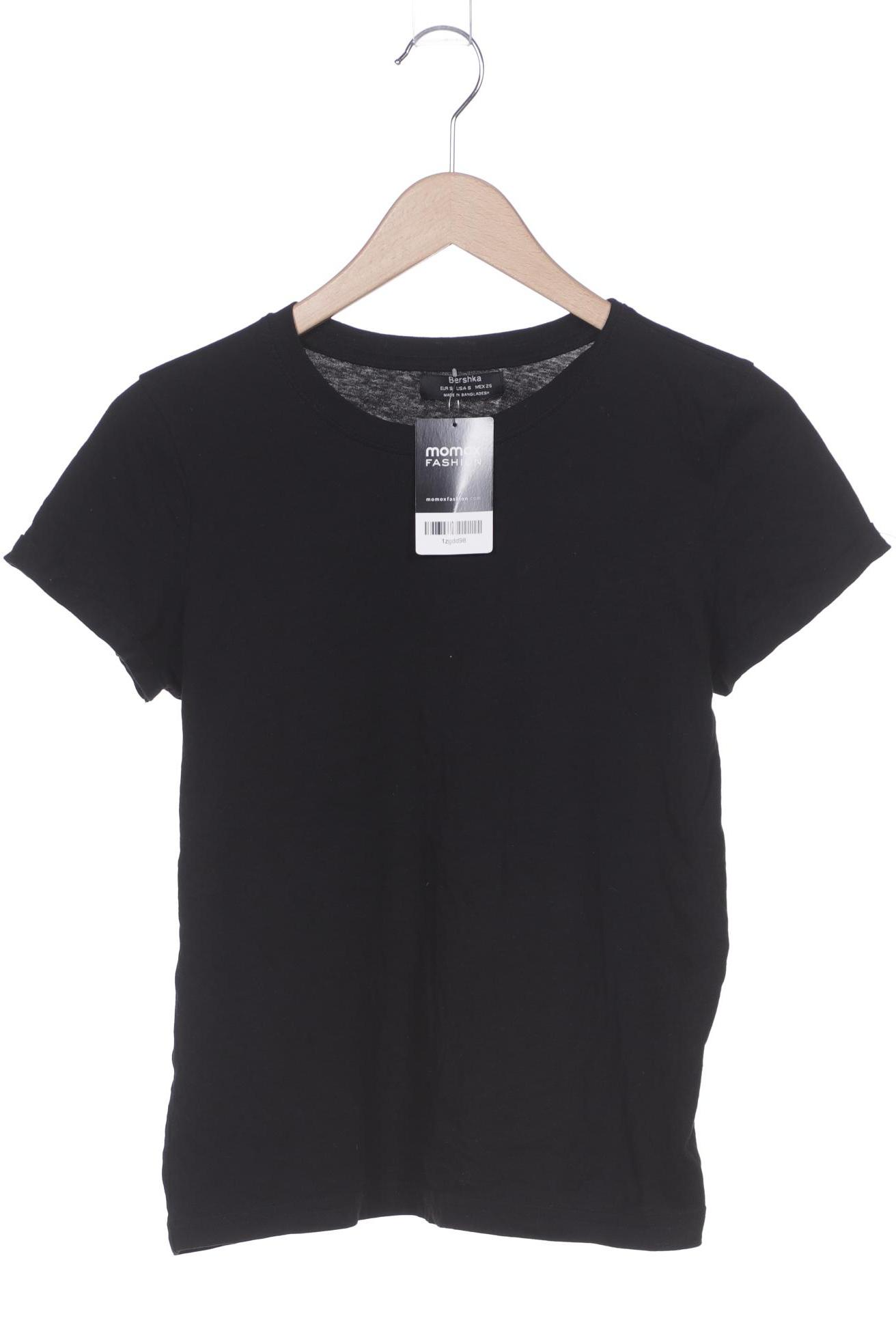 

bershka Damen T-Shirt, schwarz, Gr. 36