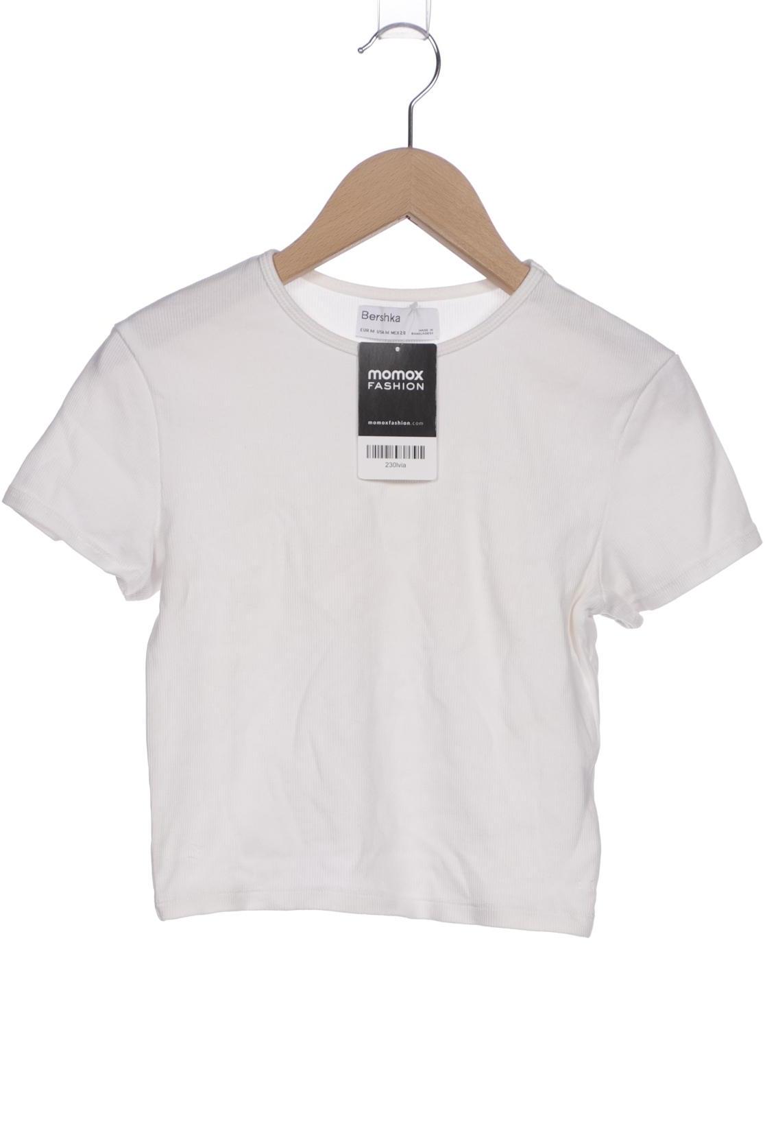 

bershka Damen T-Shirt, weiß, Gr. 38