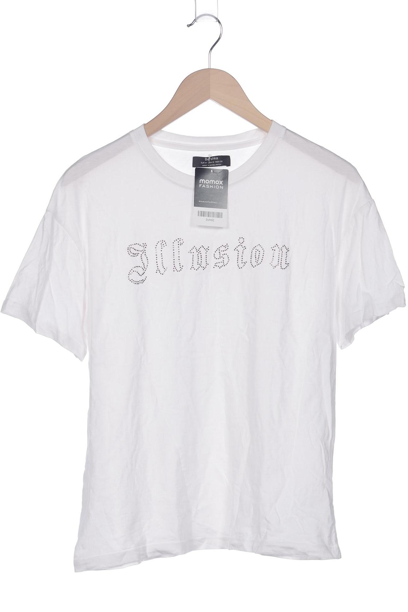 

bershka Damen T-Shirt, weiß, Gr. 38