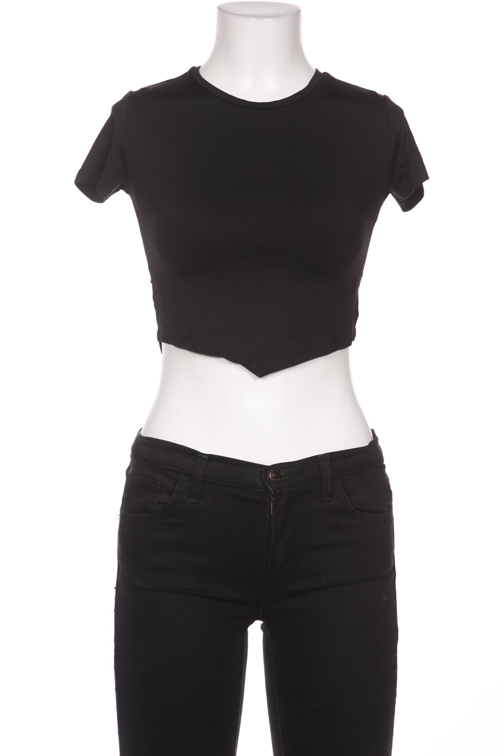 

bershka Damen T-Shirt, schwarz, Gr. 36