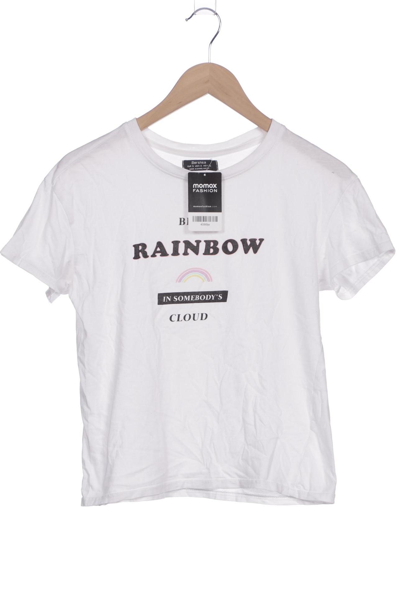 

bershka Damen T-Shirt, weiß, Gr. 36