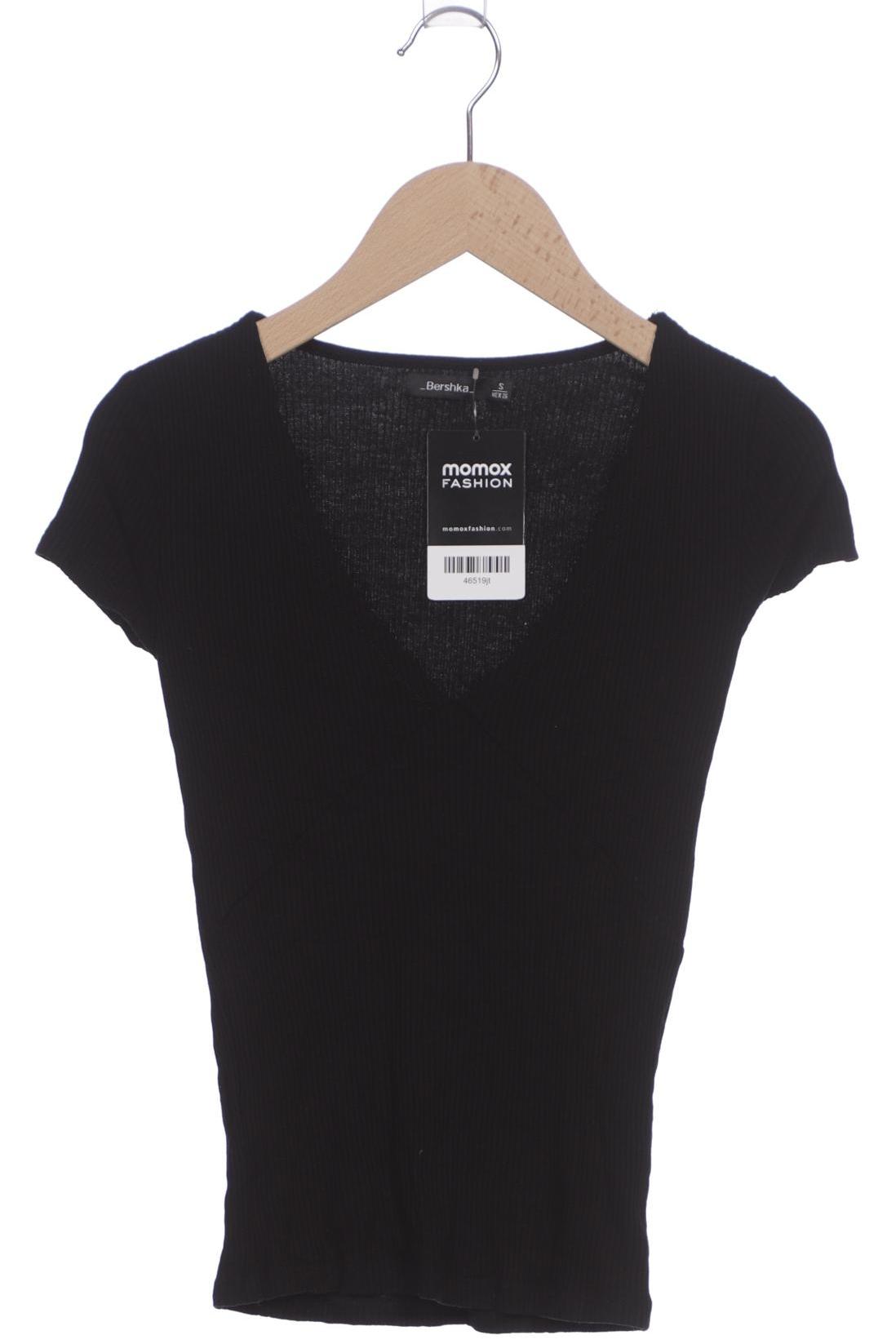 

bershka Damen T-Shirt, schwarz, Gr. 36