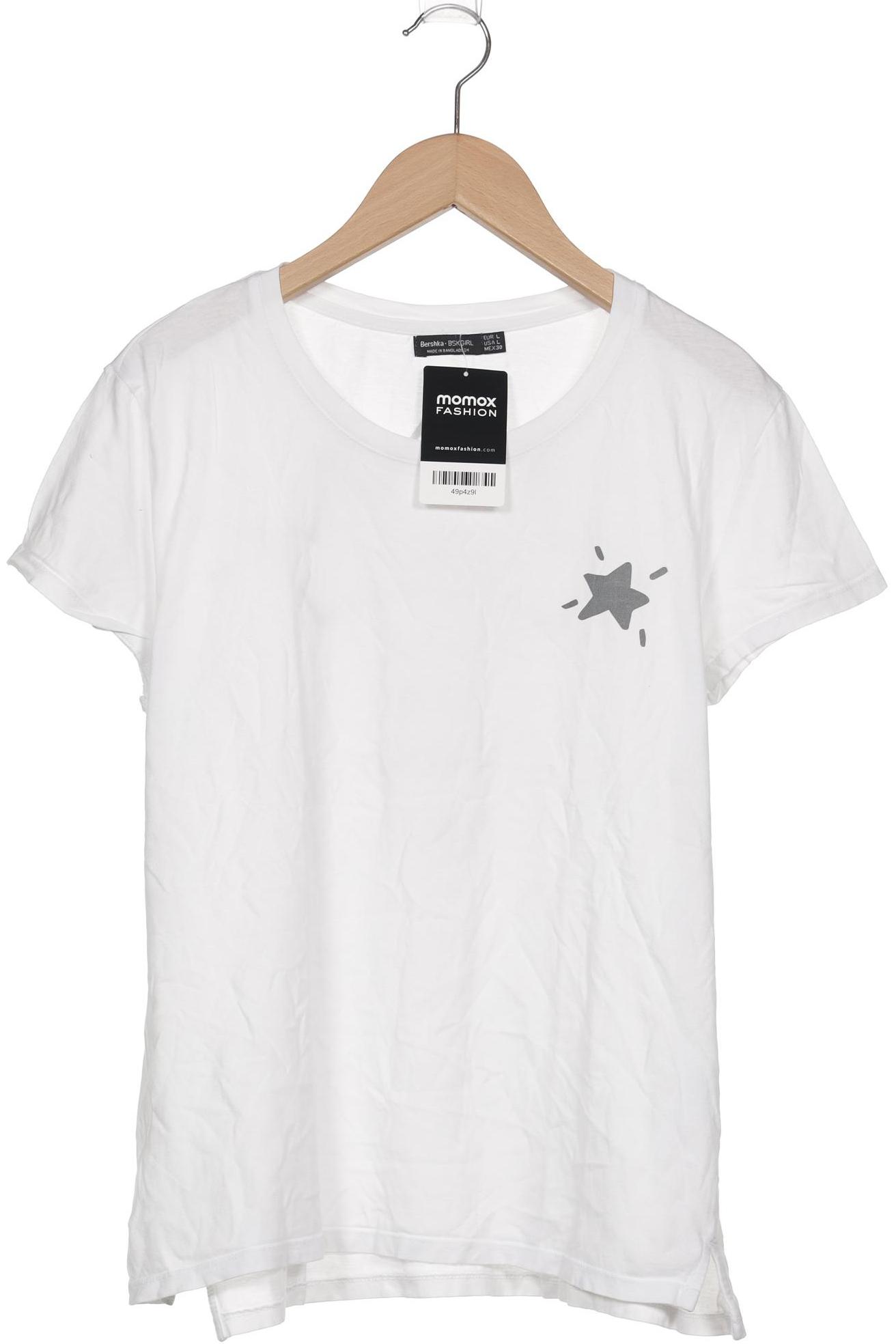 

bershka Damen T-Shirt, weiß, Gr. 42