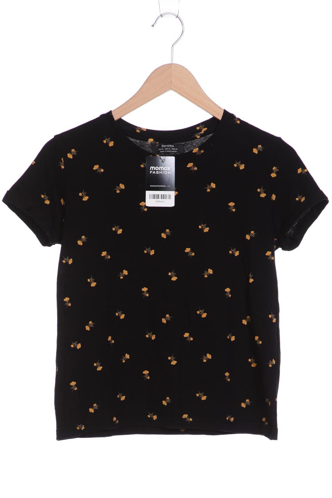 

bershka Damen T-Shirt, schwarz