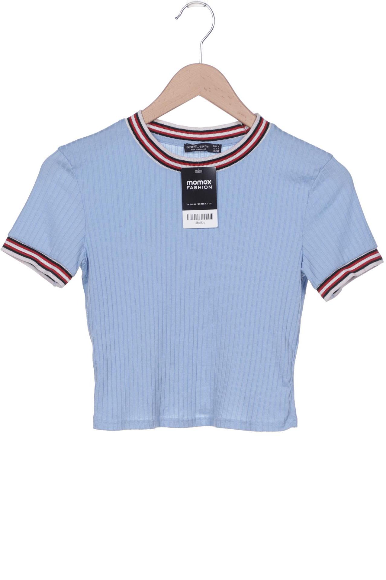 

bershka Damen T-Shirt, hellblau, Gr. 36