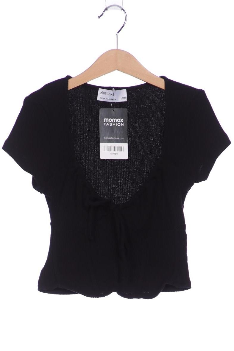 

bershka Damen T-Shirt, schwarz, Gr. 34