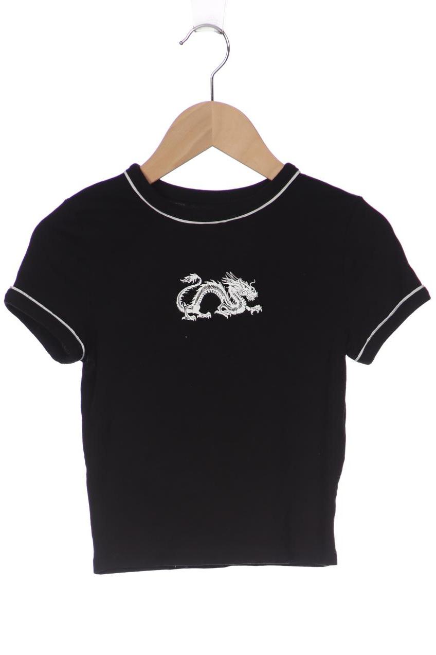

bershka Damen T-Shirt, schwarz, Gr. 34