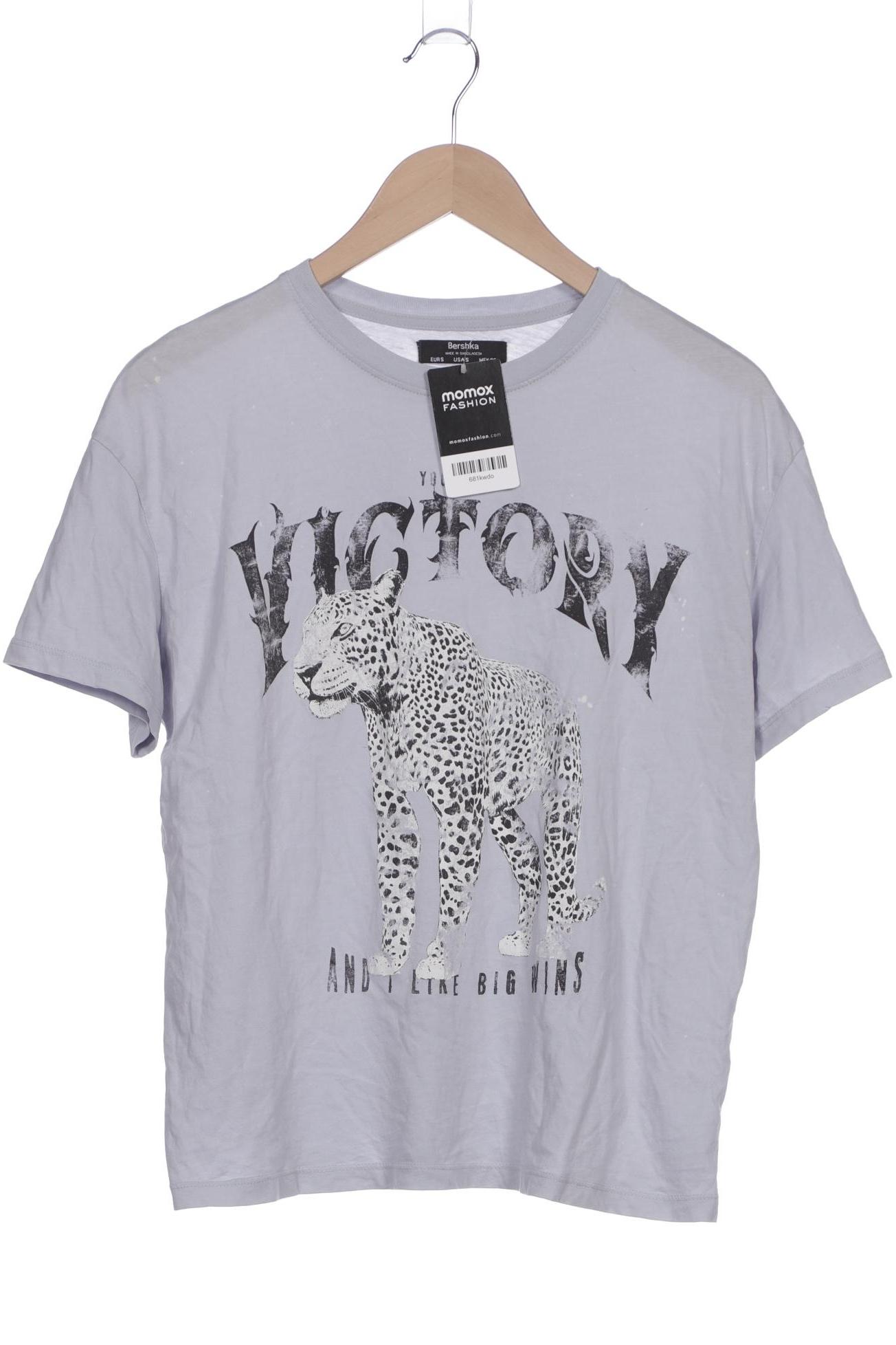 

bershka Damen T-Shirt, hellblau, Gr. 36