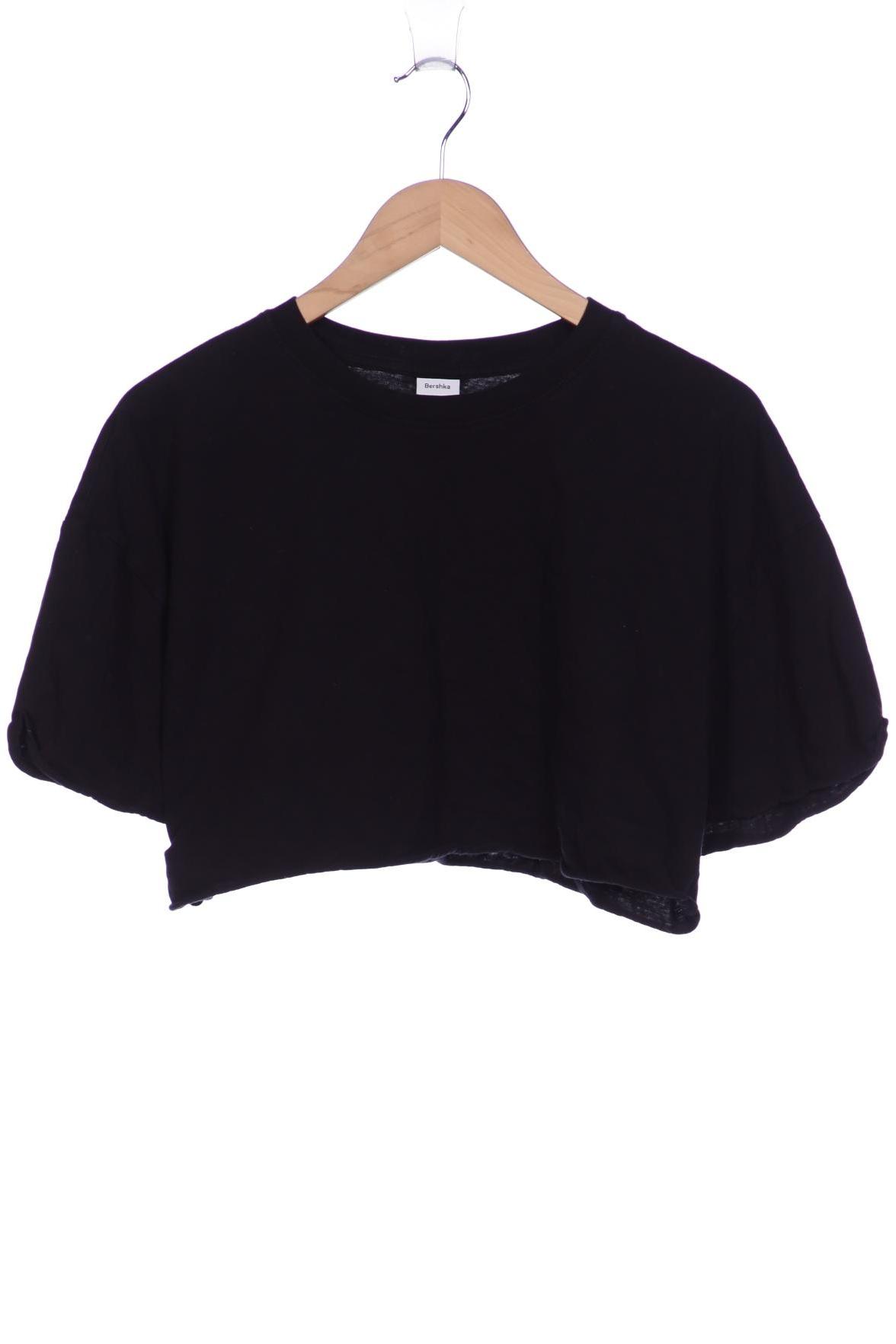 

bershka Damen T-Shirt, schwarz, Gr. 38