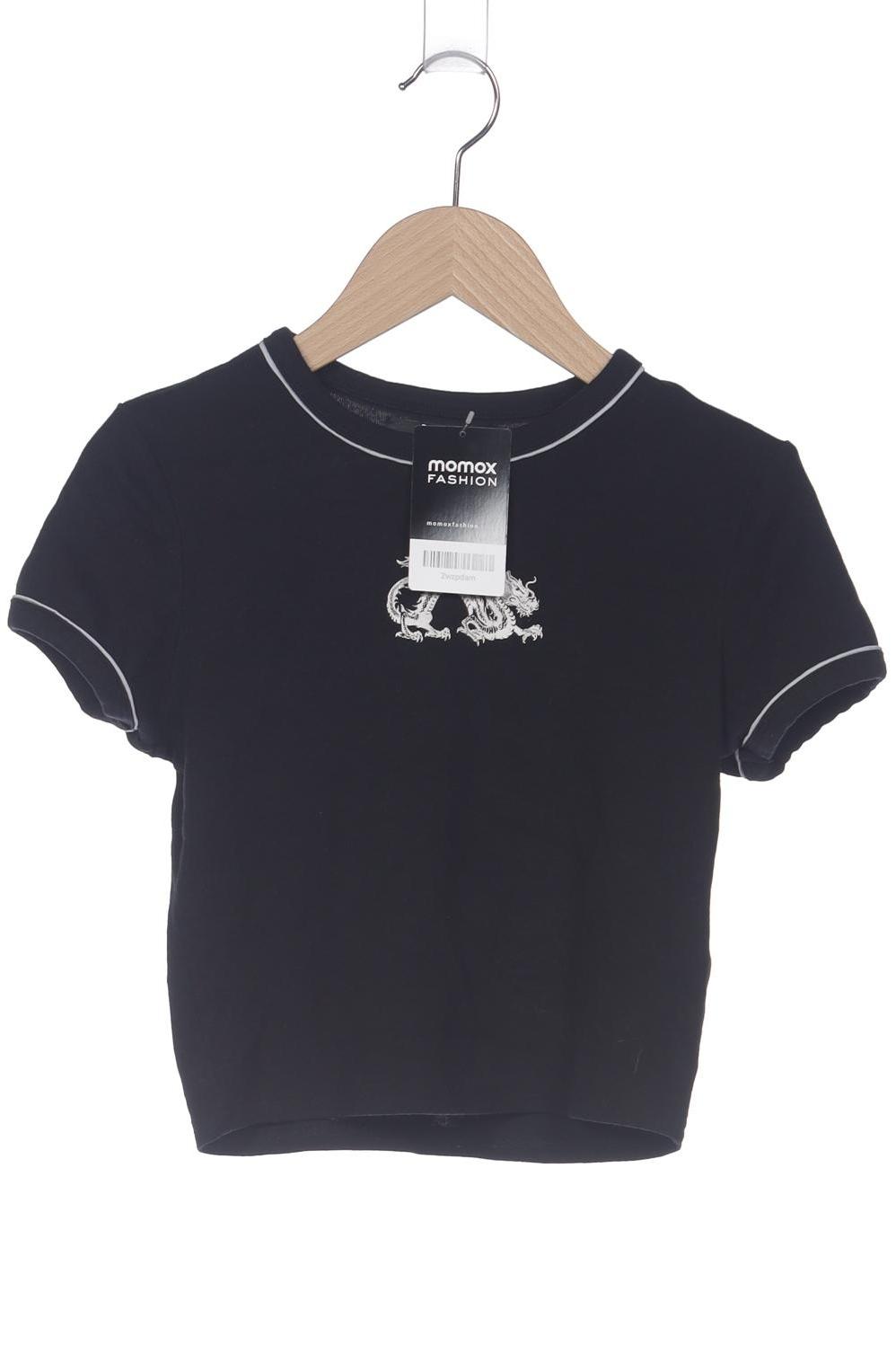 

bershka Damen T-Shirt, schwarz, Gr. 38