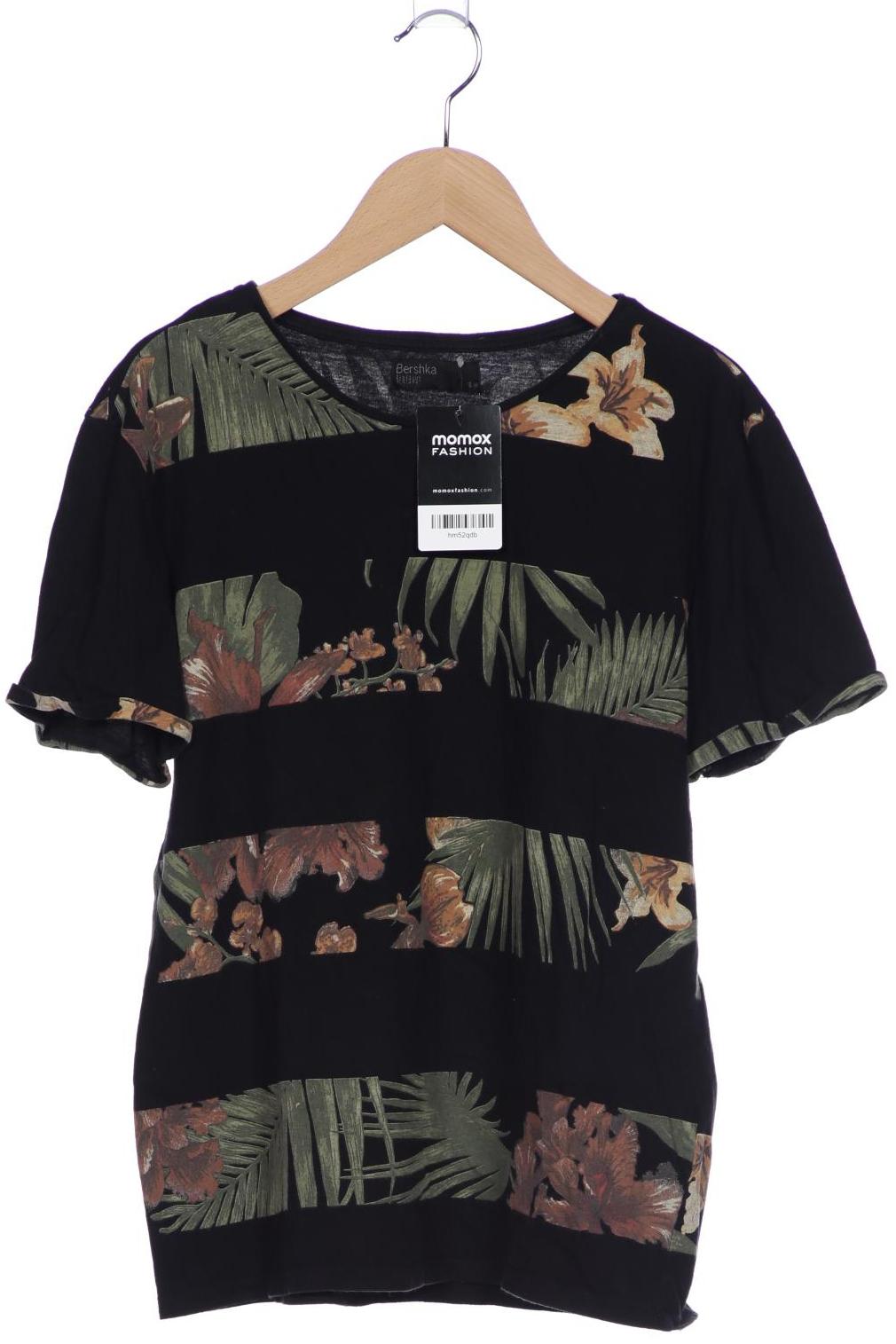 

bershka Damen T-Shirt, schwarz, Gr. 38