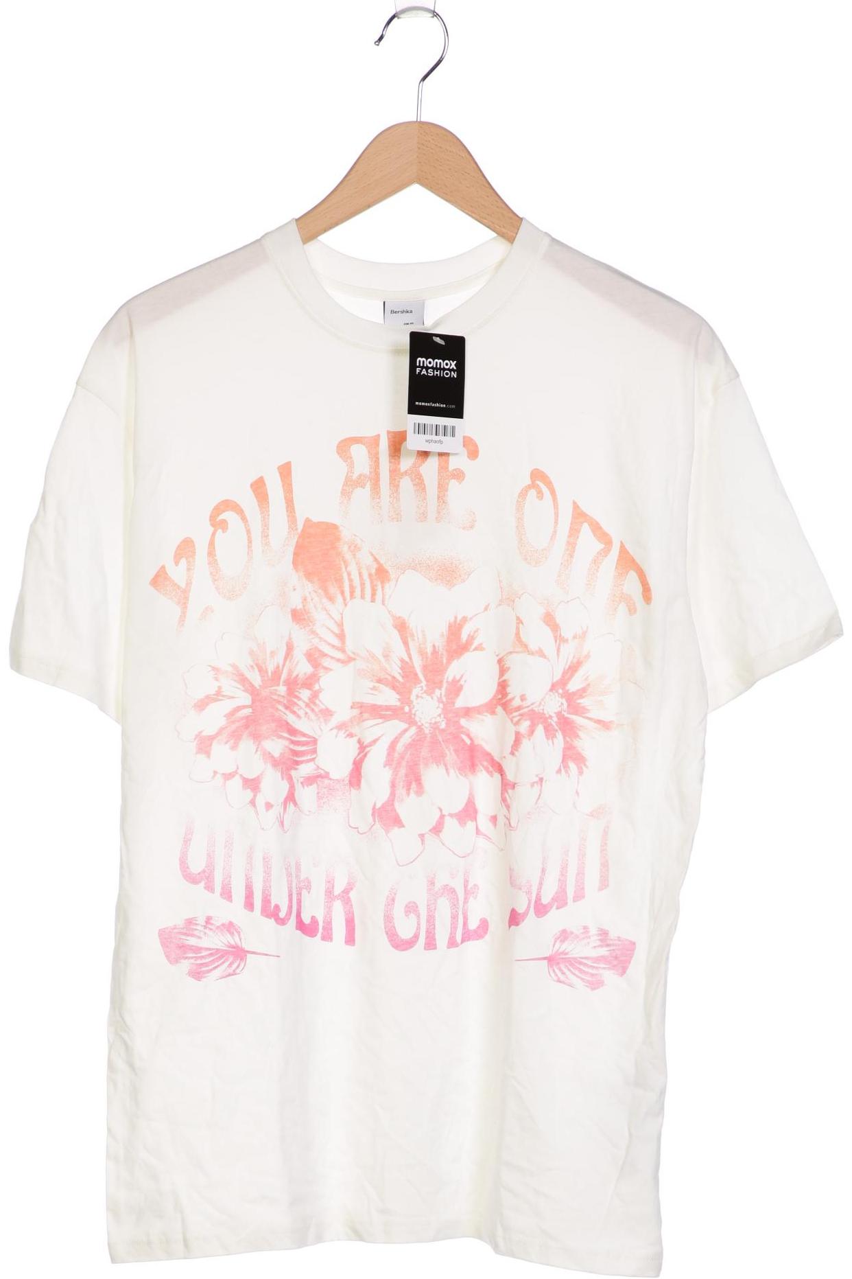 

bershka Damen T-Shirt, cremeweiß, Gr. 34