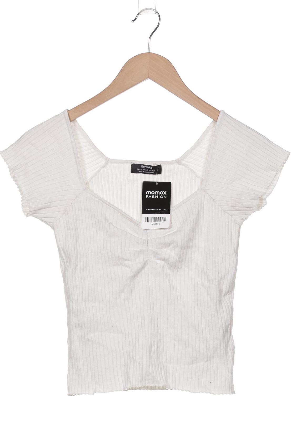 

bershka Damen T-Shirt, weiß, Gr. 38