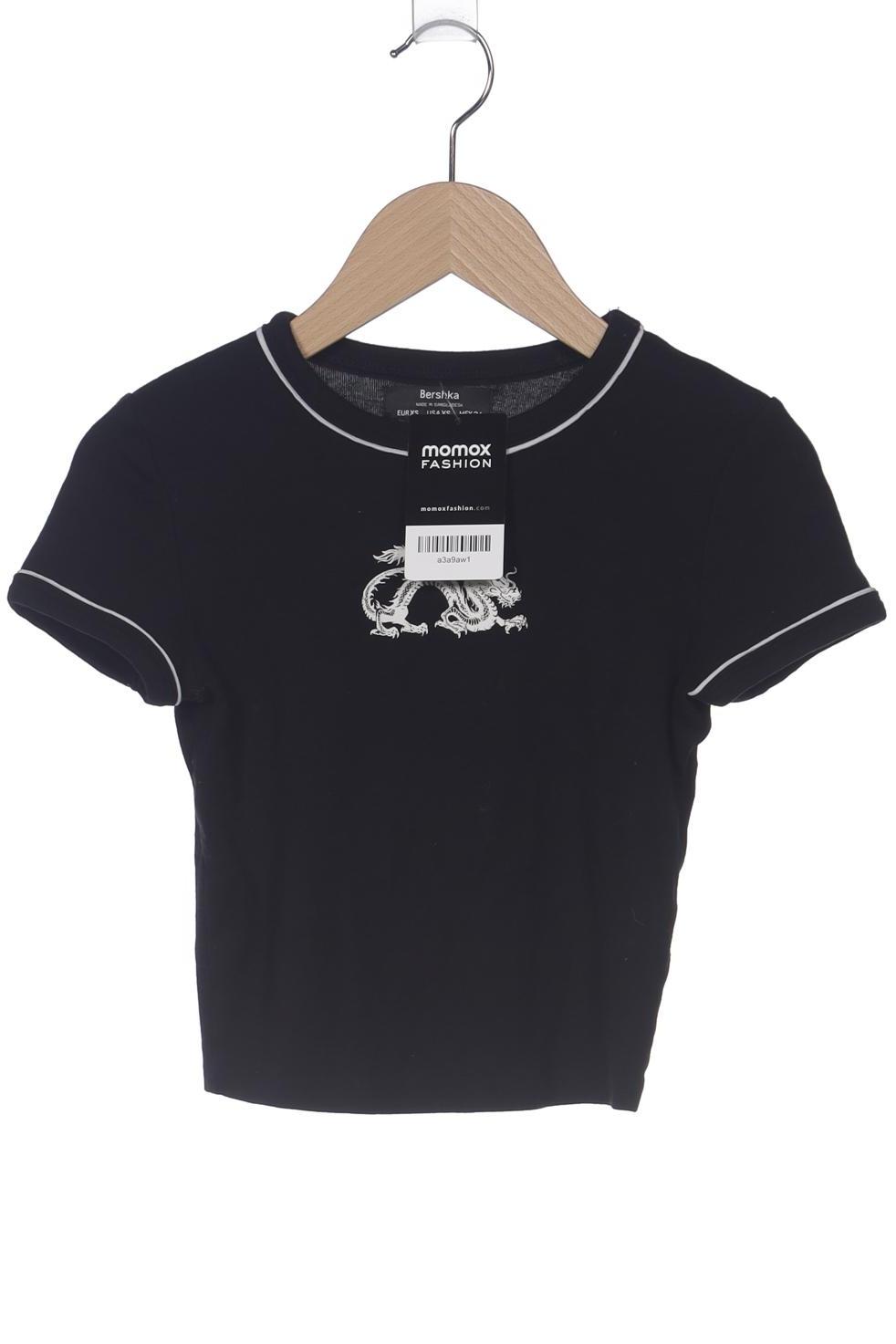 

bershka Damen T-Shirt, schwarz, Gr. 34