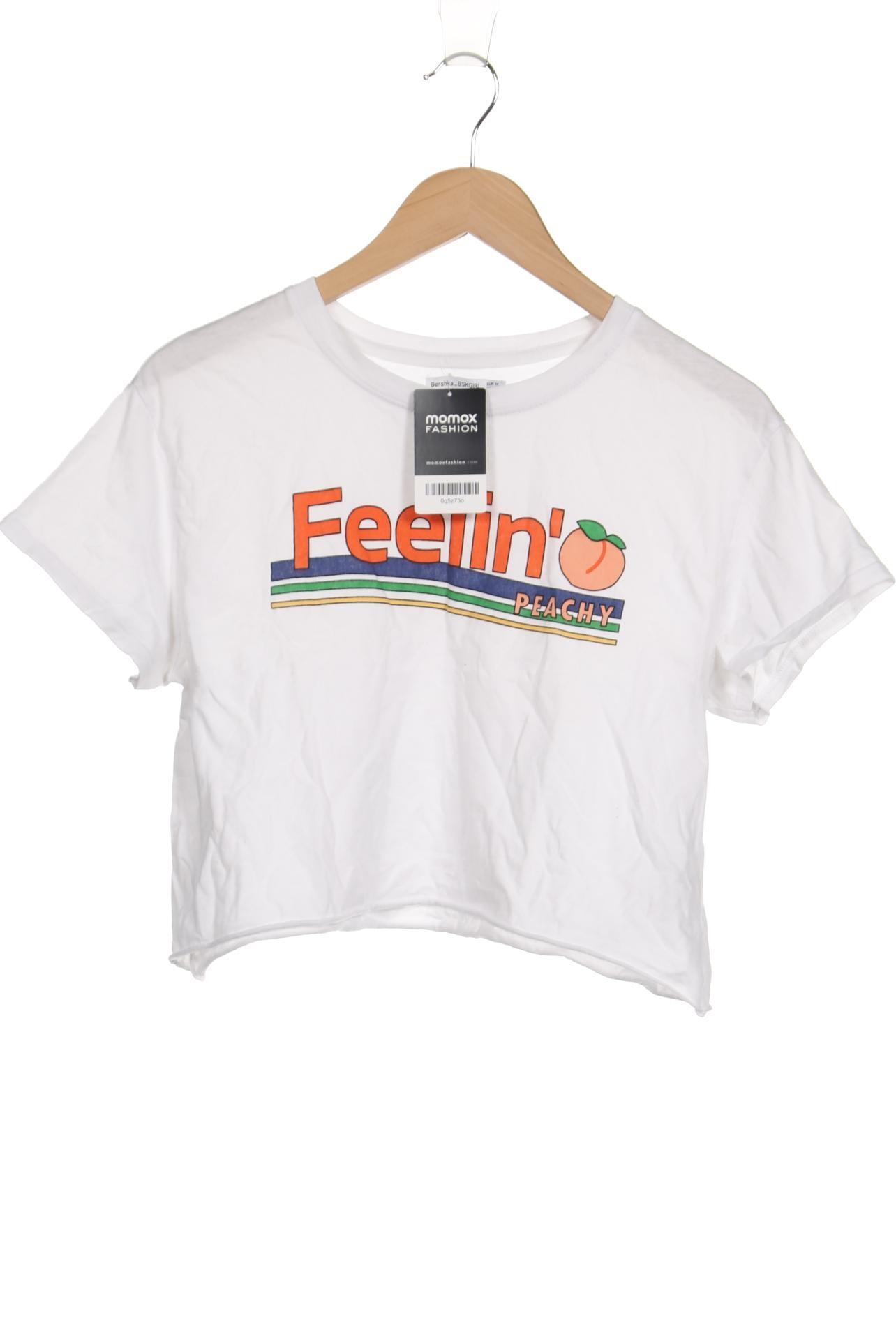 

bershka Damen T-Shirt, weiß, Gr. 38