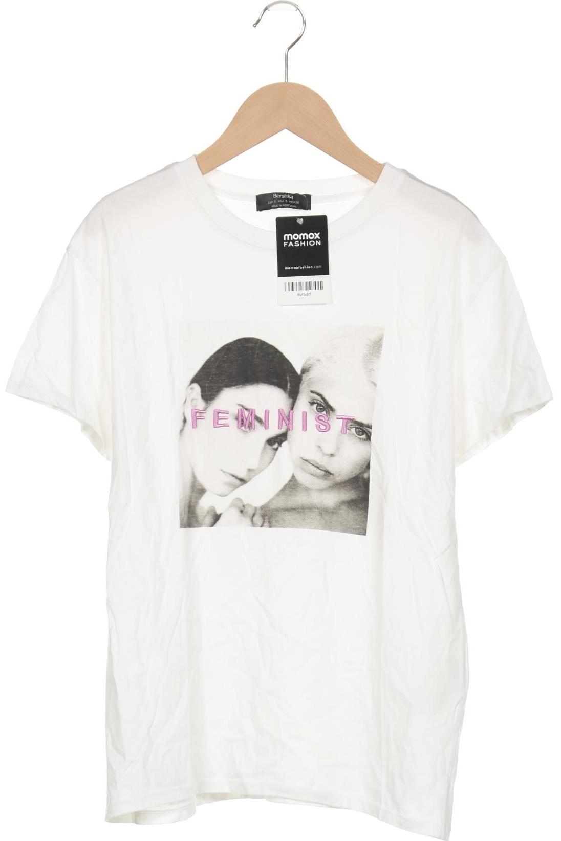 

bershka Damen T-Shirt, weiß, Gr. 36