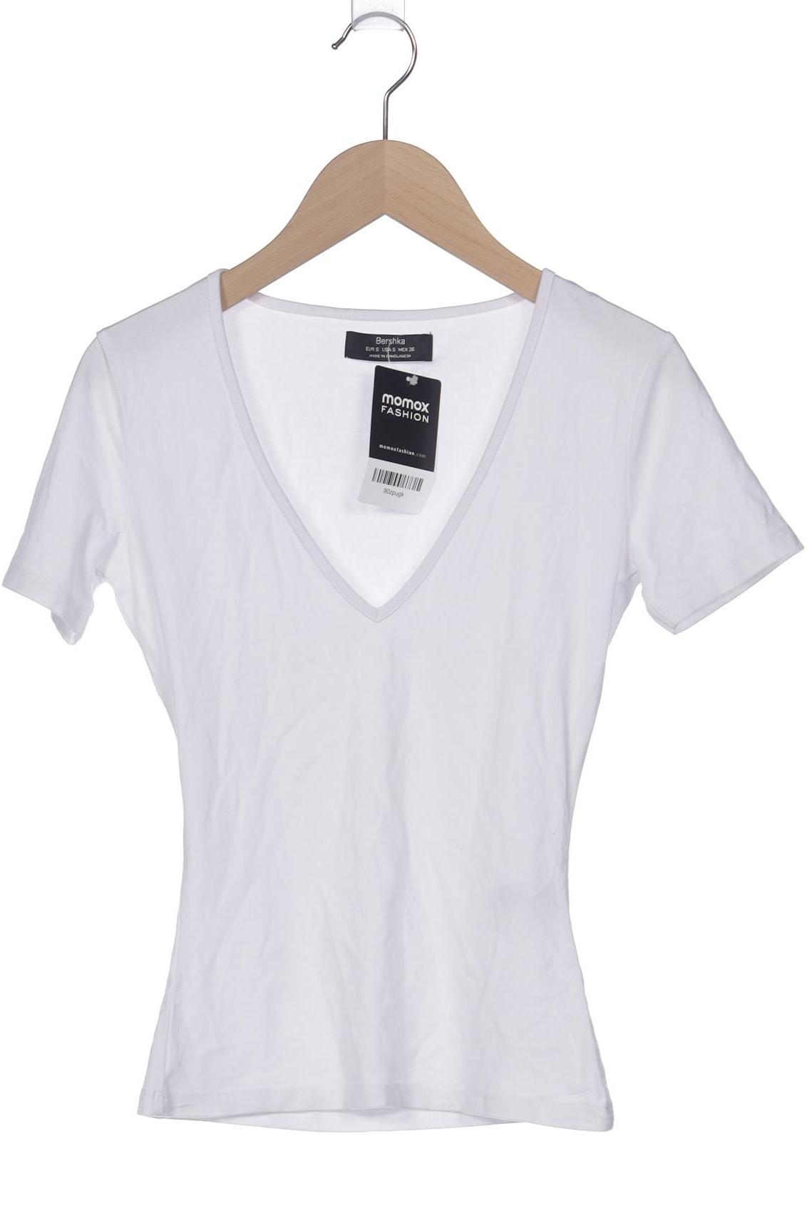 

bershka Damen T-Shirt, weiß, Gr. 36