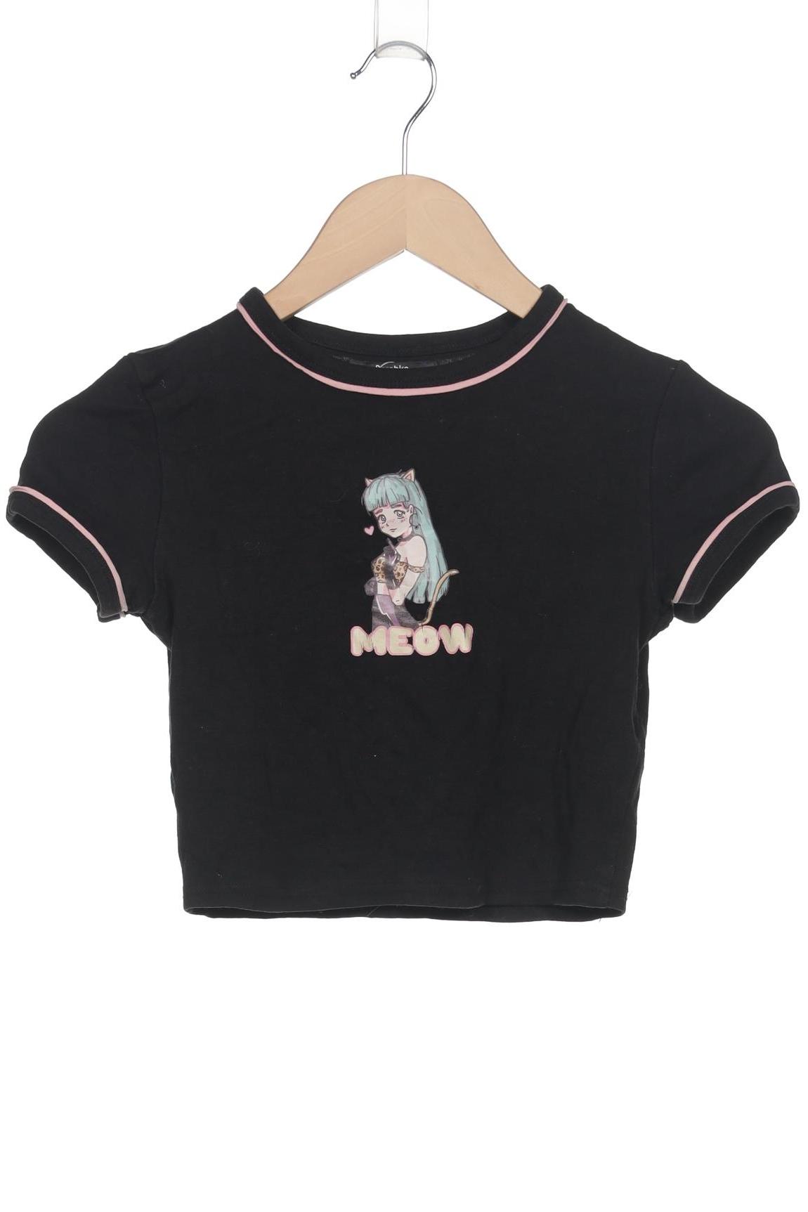 

bershka Damen T-Shirt, schwarz, Gr. 36
