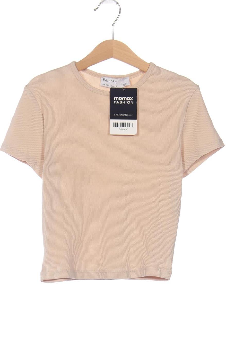 

bershka Damen T-Shirt, cremeweiß, Gr. 36
